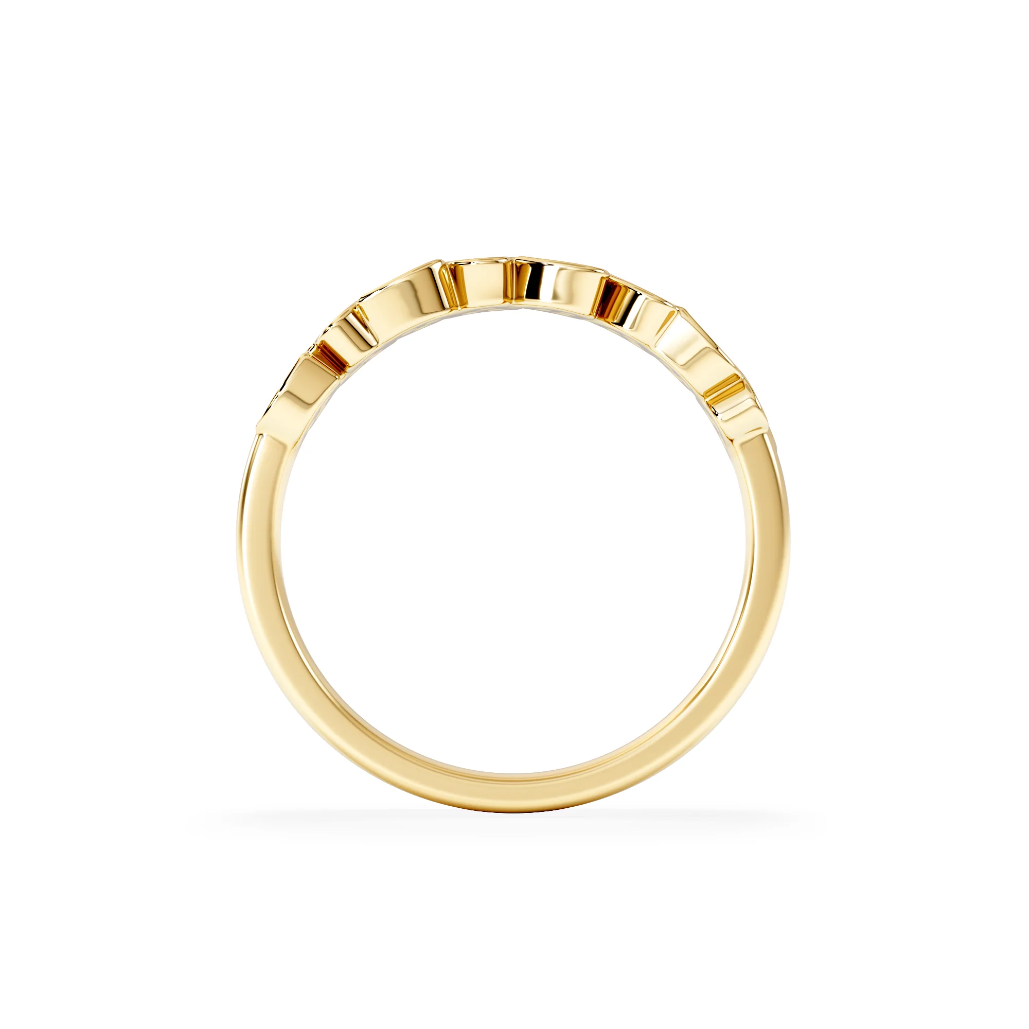 Heart Half Eternity Ring Lab Diamond 0.11ct in 18K Gold Vermeil - Image 3