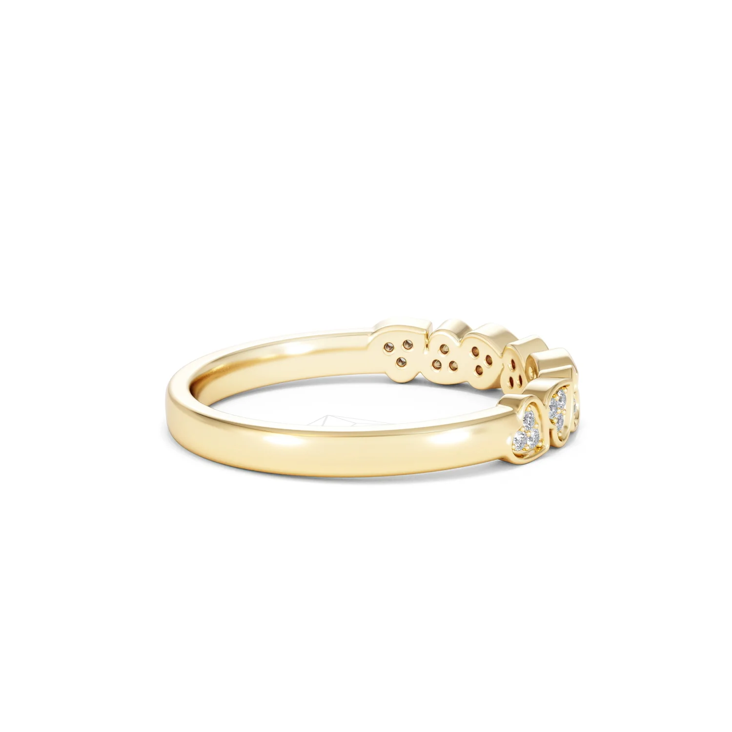 Heart Half Eternity Ring Lab Diamond 0.11ct in 18K Gold Vermeil - Image 35