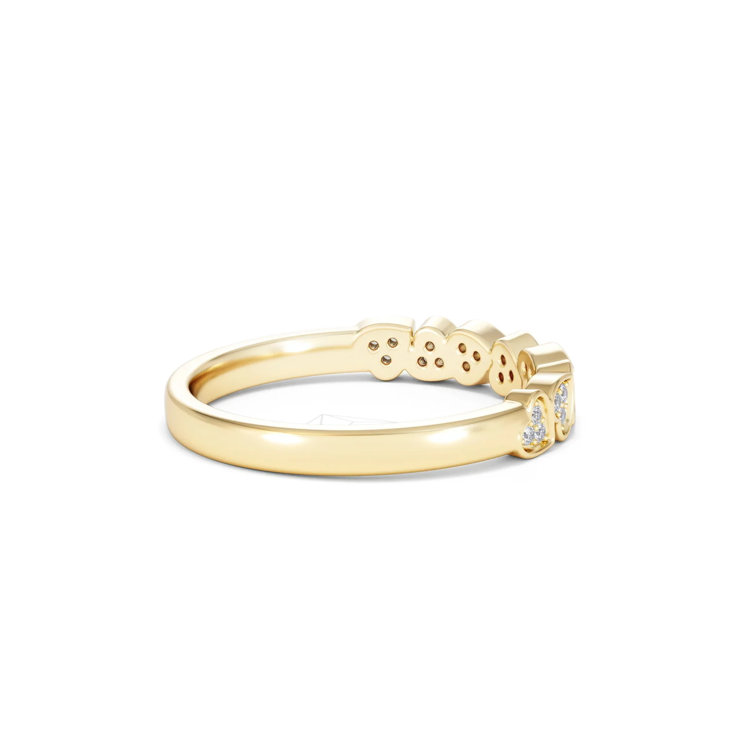 Heart Half Eternity Ring Lab Diamond 0.11ct in 18K Gold Vermeil - Image 36