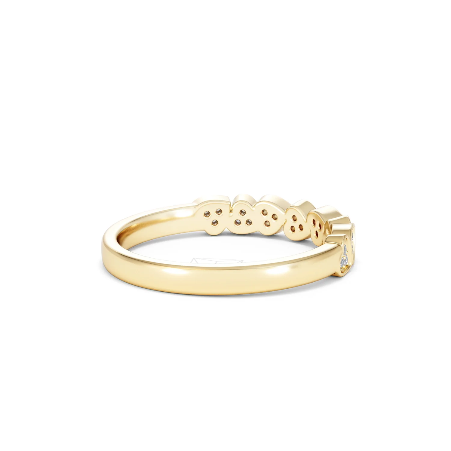 Heart Half Eternity Ring Lab Diamond 0.11ct in 18K Gold Vermeil - Image 39