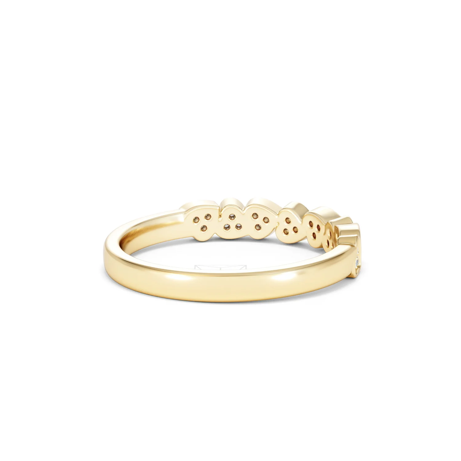 Heart Half Eternity Ring Lab Diamond 0.11ct in 18K Gold Vermeil - Image 41