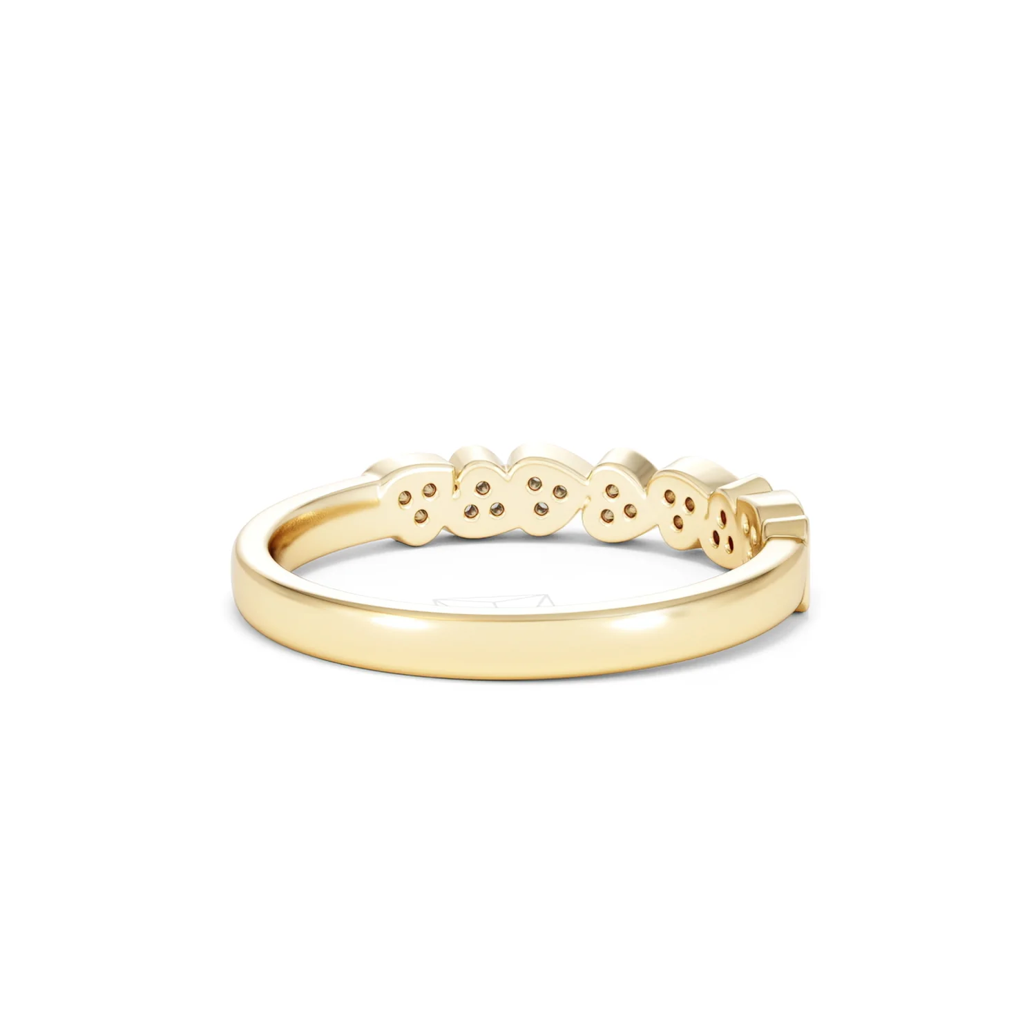 Heart Half Eternity Ring Lab Diamond 0.11ct in 18K Gold Vermeil - Image 43