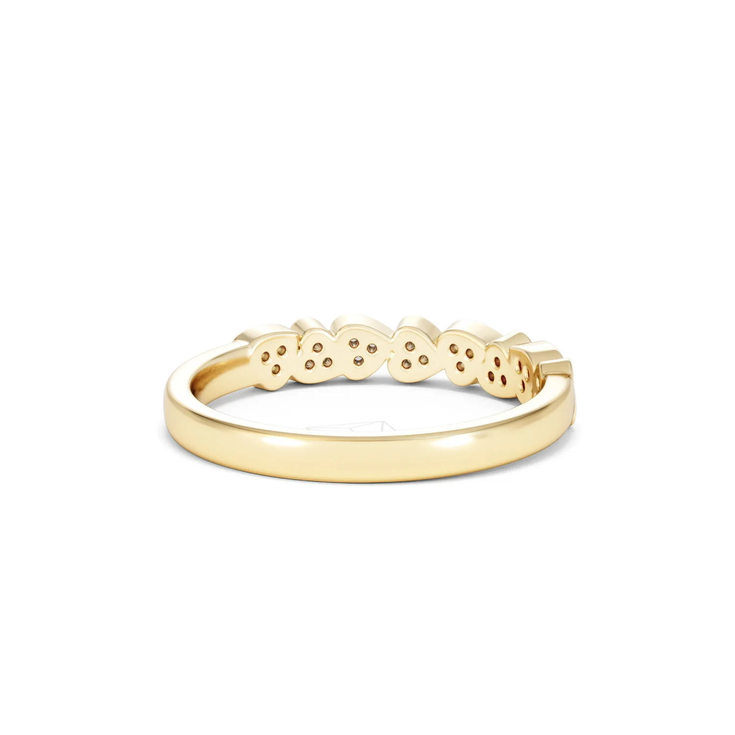 Heart Half Eternity Ring Lab Diamond 0.11ct in 18K Gold Vermeil - Image 45