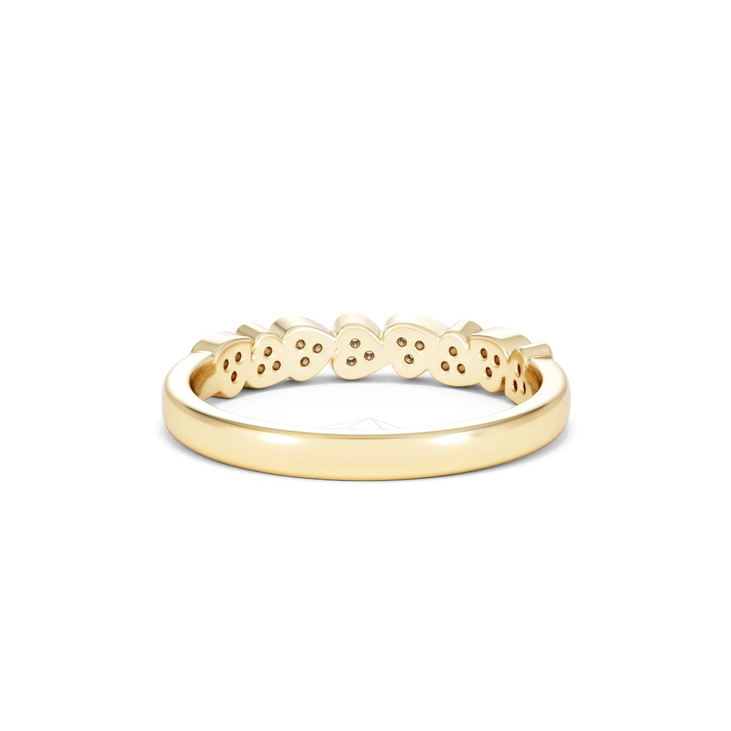 Heart Half Eternity Ring Lab Diamond 0.11ct in 18K Gold Vermeil - Image 49