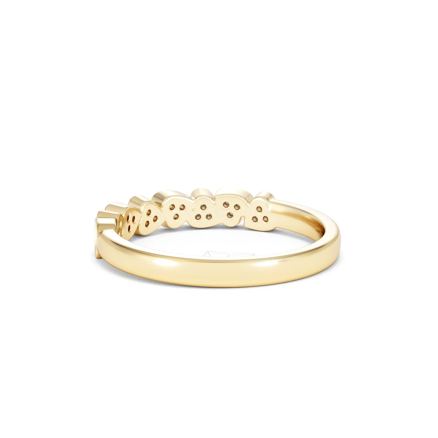 Heart Half Eternity Ring Lab Diamond 0.11ct in 18K Gold Vermeil - Image 58