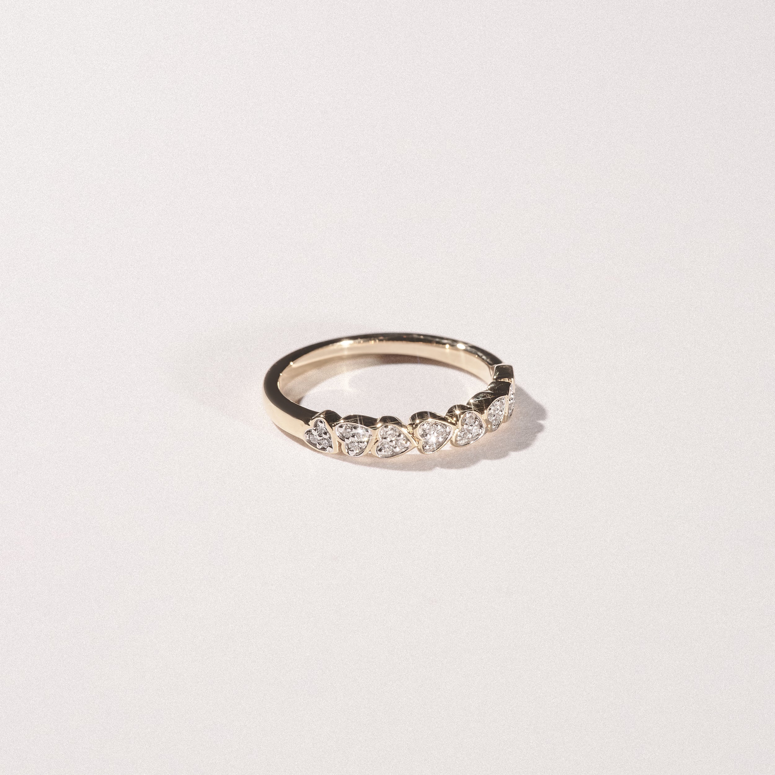 Heart Half Eternity Ring Lab Diamond 0.11ct in 18K Gold Vermeil - Image 6
