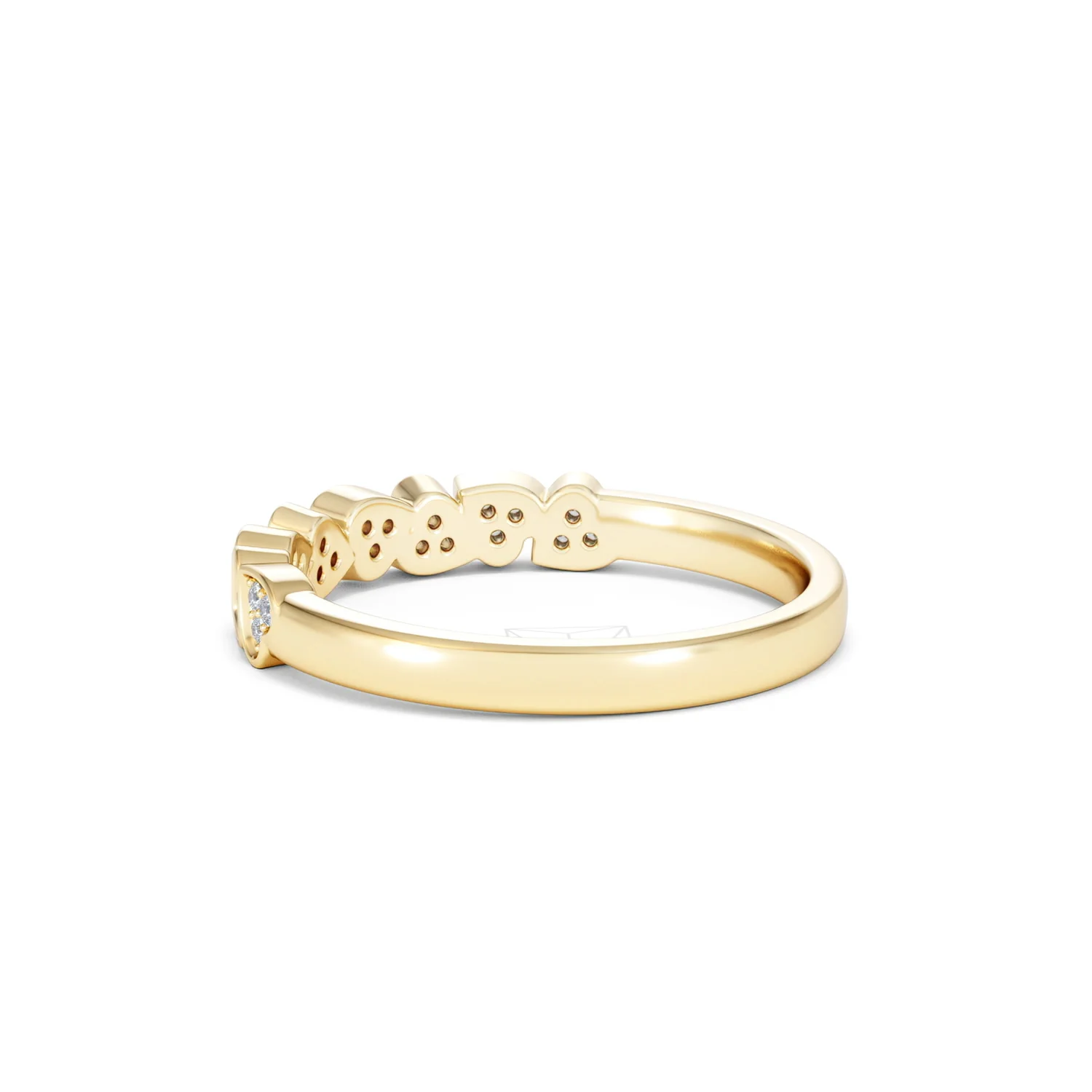 Heart Half Eternity Ring Lab Diamond 0.11ct in 18K Gold Vermeil - Image 62