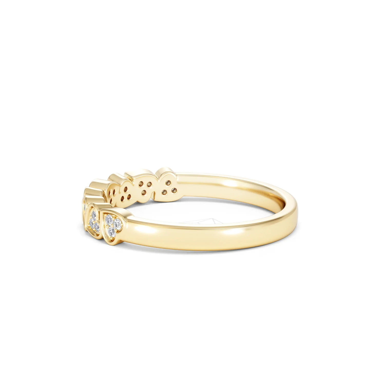 Heart Half Eternity Ring Lab Diamond 0.11ct in 18K Gold Vermeil - Image 67