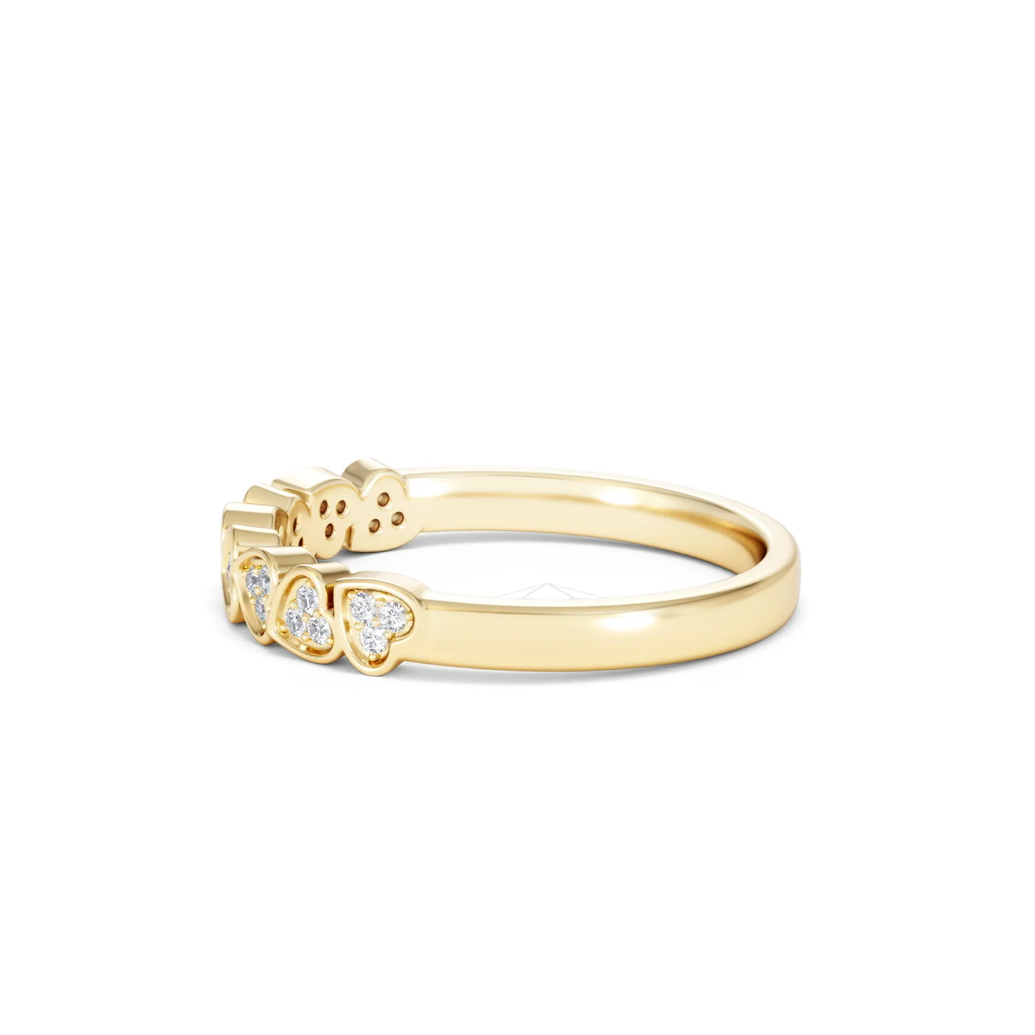 Heart Half Eternity Ring Lab Diamond 0.11ct in 18K Gold Vermeil - Image 71