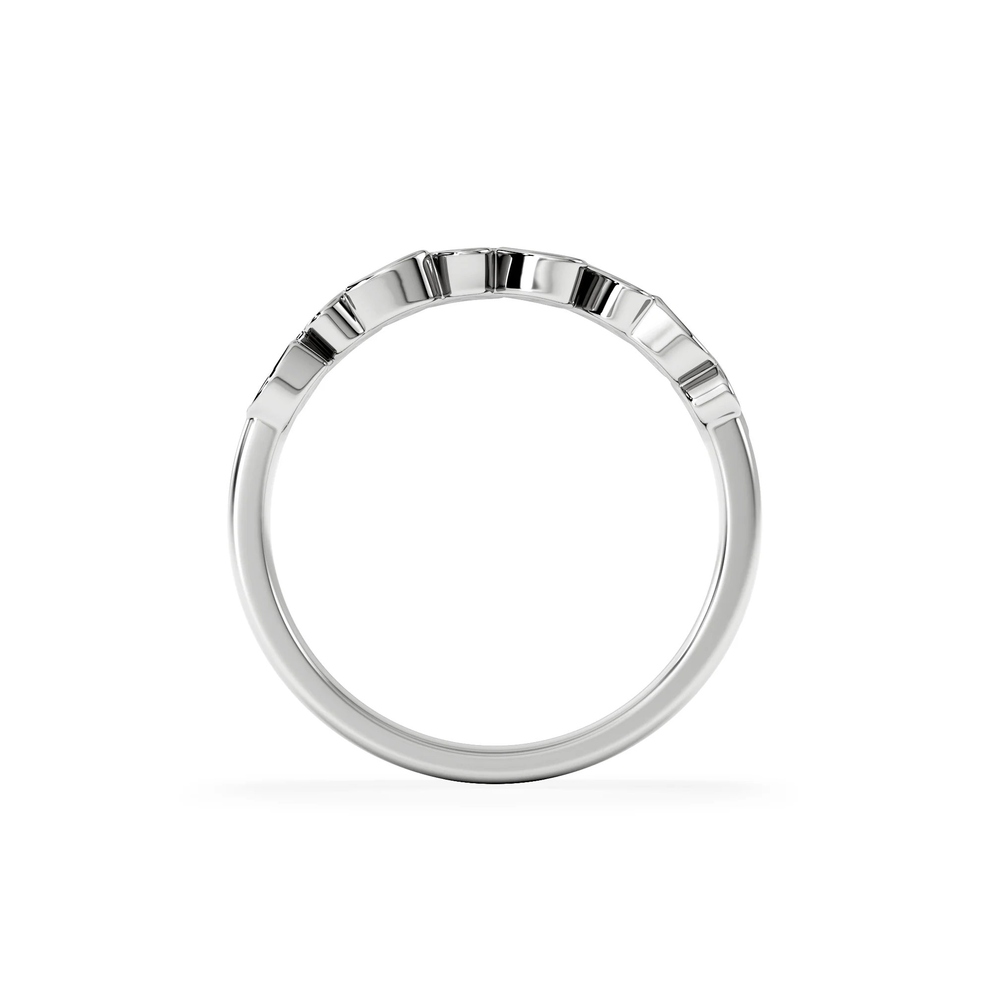 Heart Half Eternity Ring Lab Diamond 0.11ct in 925 SIlver - Image 3