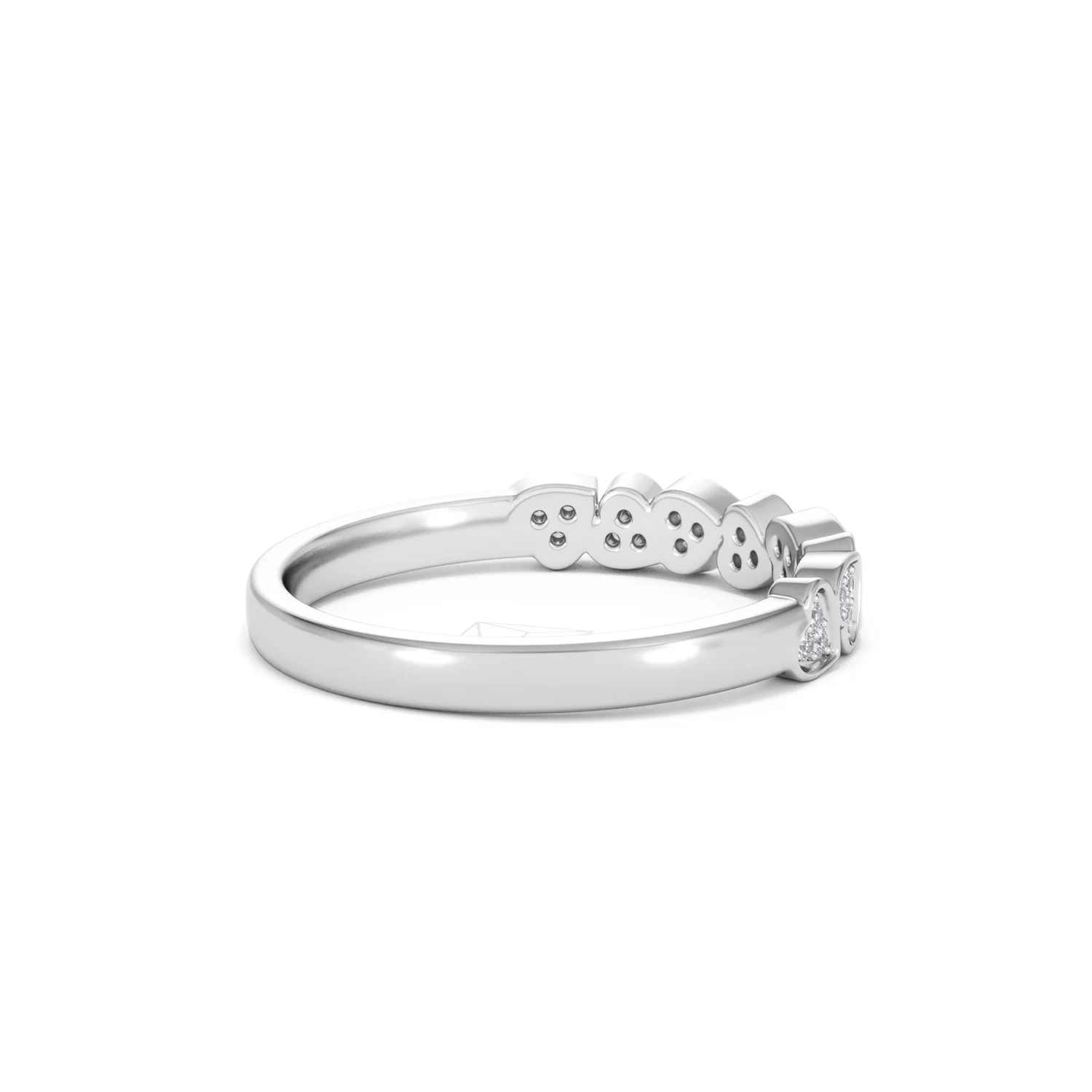 Heart Half Eternity Ring Lab Diamond 0.11ct in 925 SIlver - Image 37