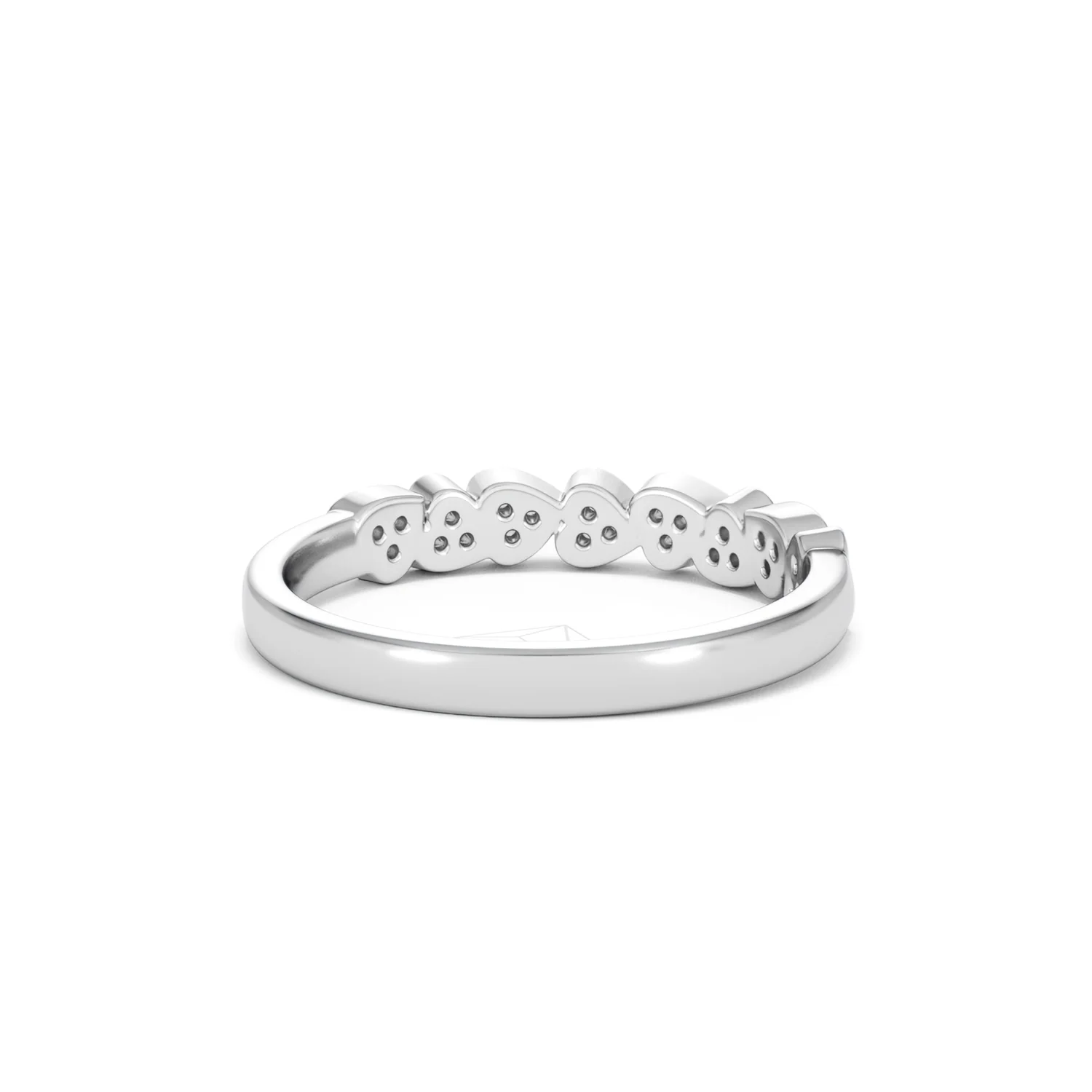 Heart Half Eternity Ring Lab Diamond 0.11ct in 925 SIlver - Image 46