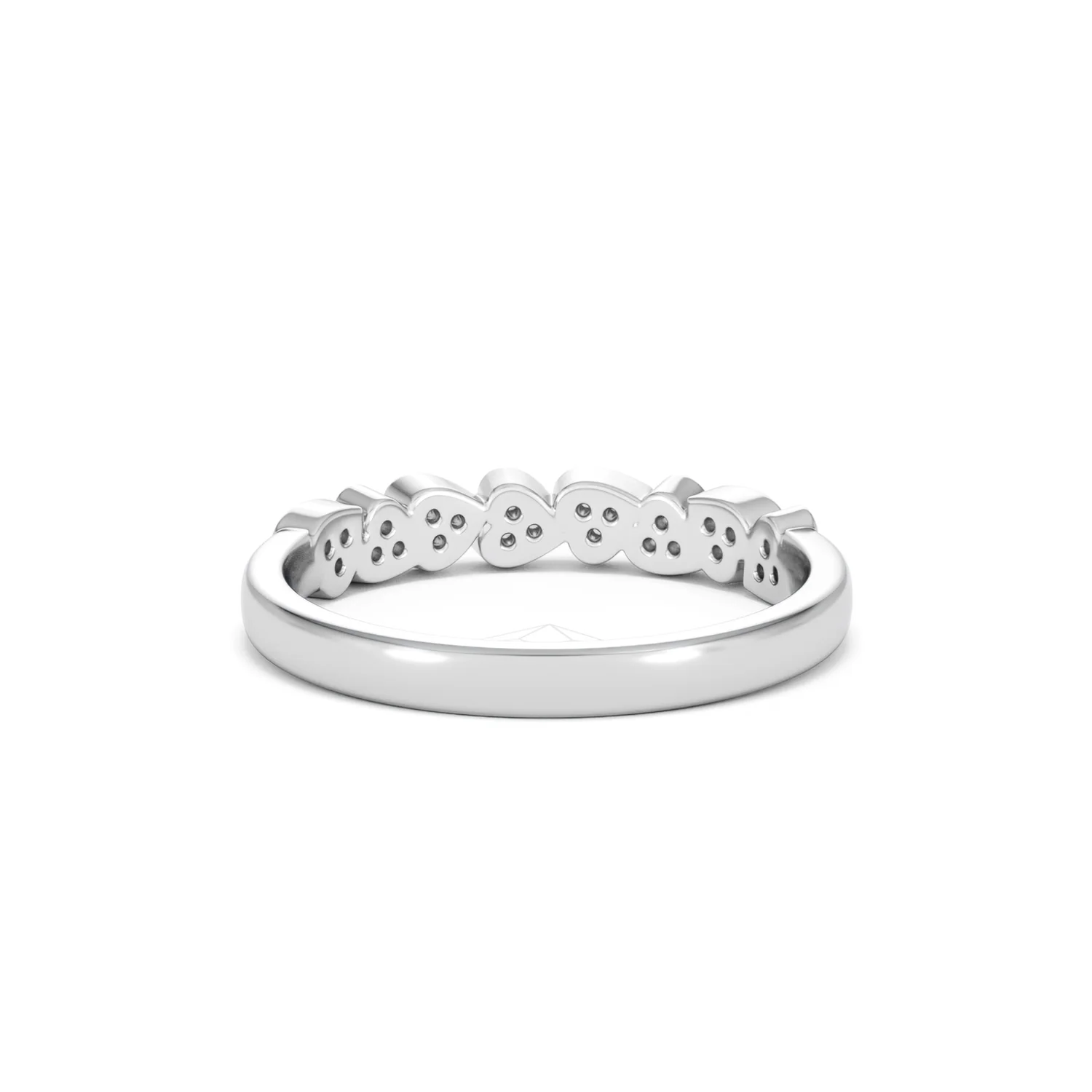 Heart Half Eternity Ring Lab Diamond 0.11ct in 925 SIlver - Image 50