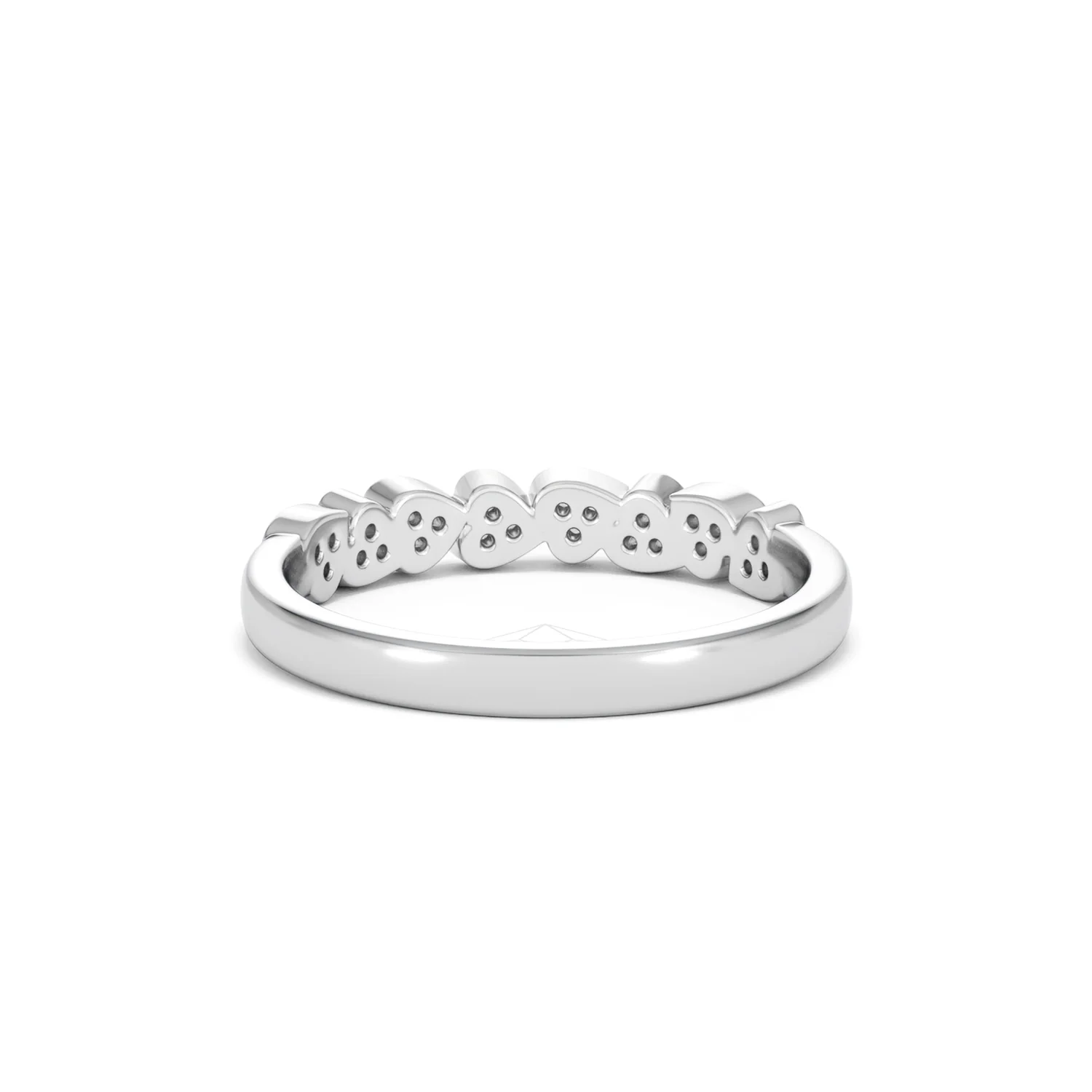 Heart Half Eternity Ring Lab Diamond 0.11ct in 925 SIlver - Image 51