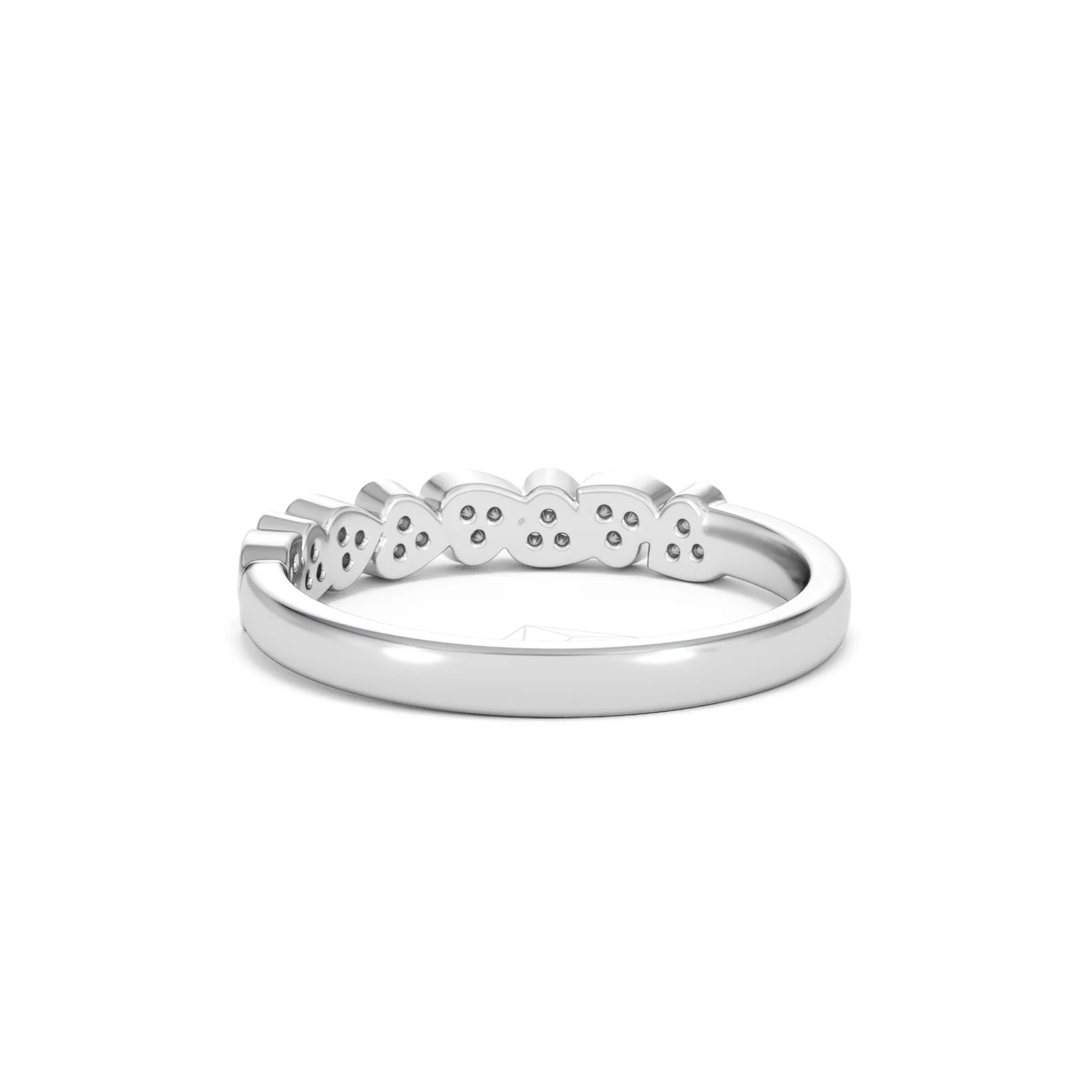 Heart Half Eternity Ring Lab Diamond 0.11ct in 925 SIlver - Image 56