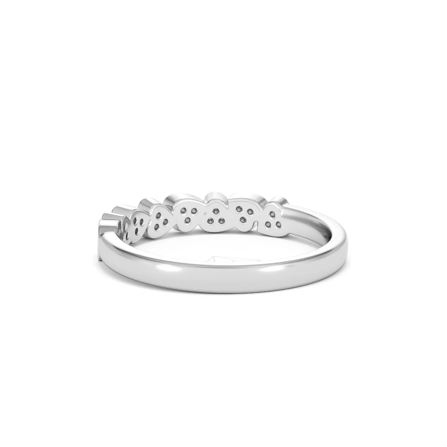 Heart Half Eternity Ring Lab Diamond 0.11ct in 925 SIlver - Image 57