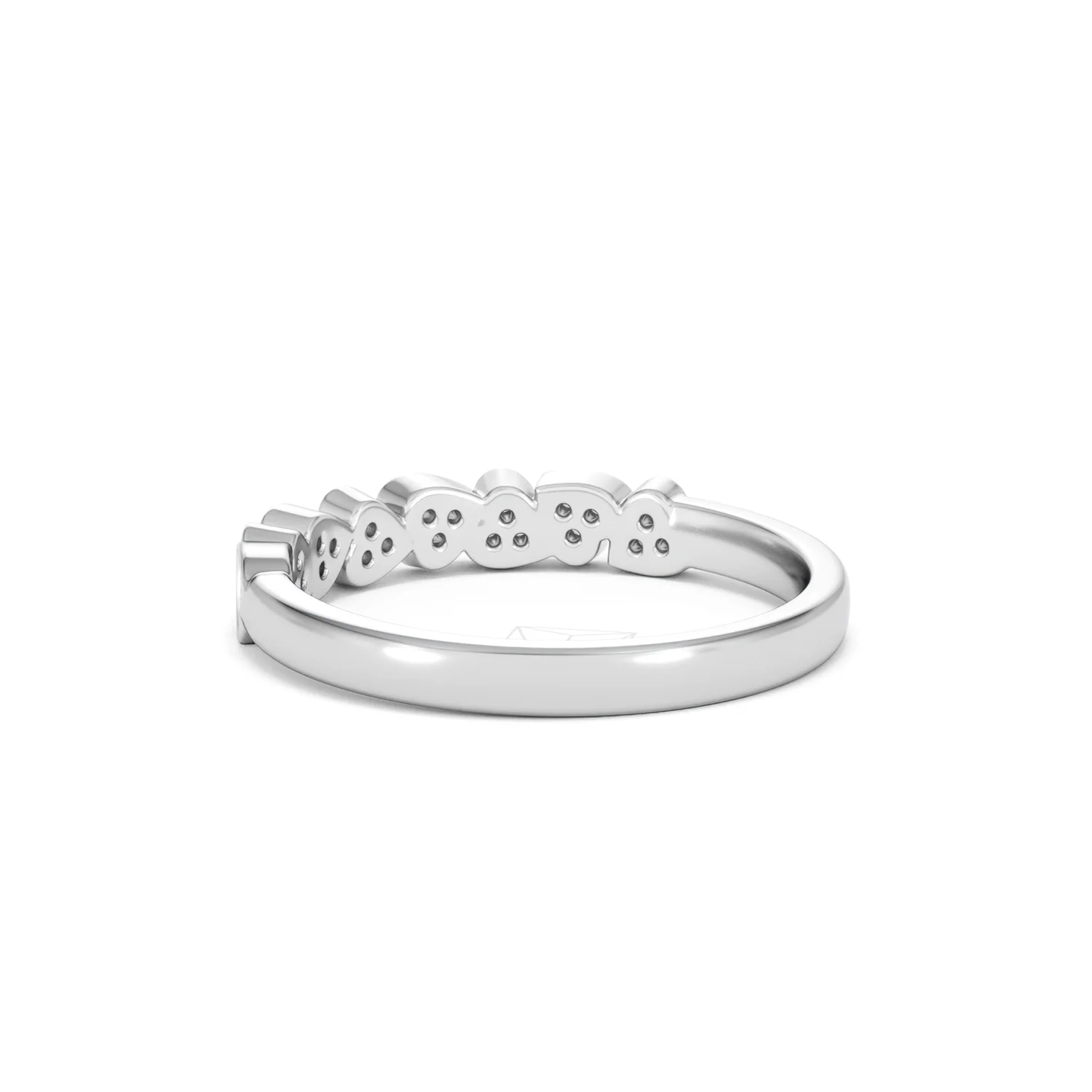 Heart Half Eternity Ring Lab Diamond 0.11ct in 925 SIlver - Image 58