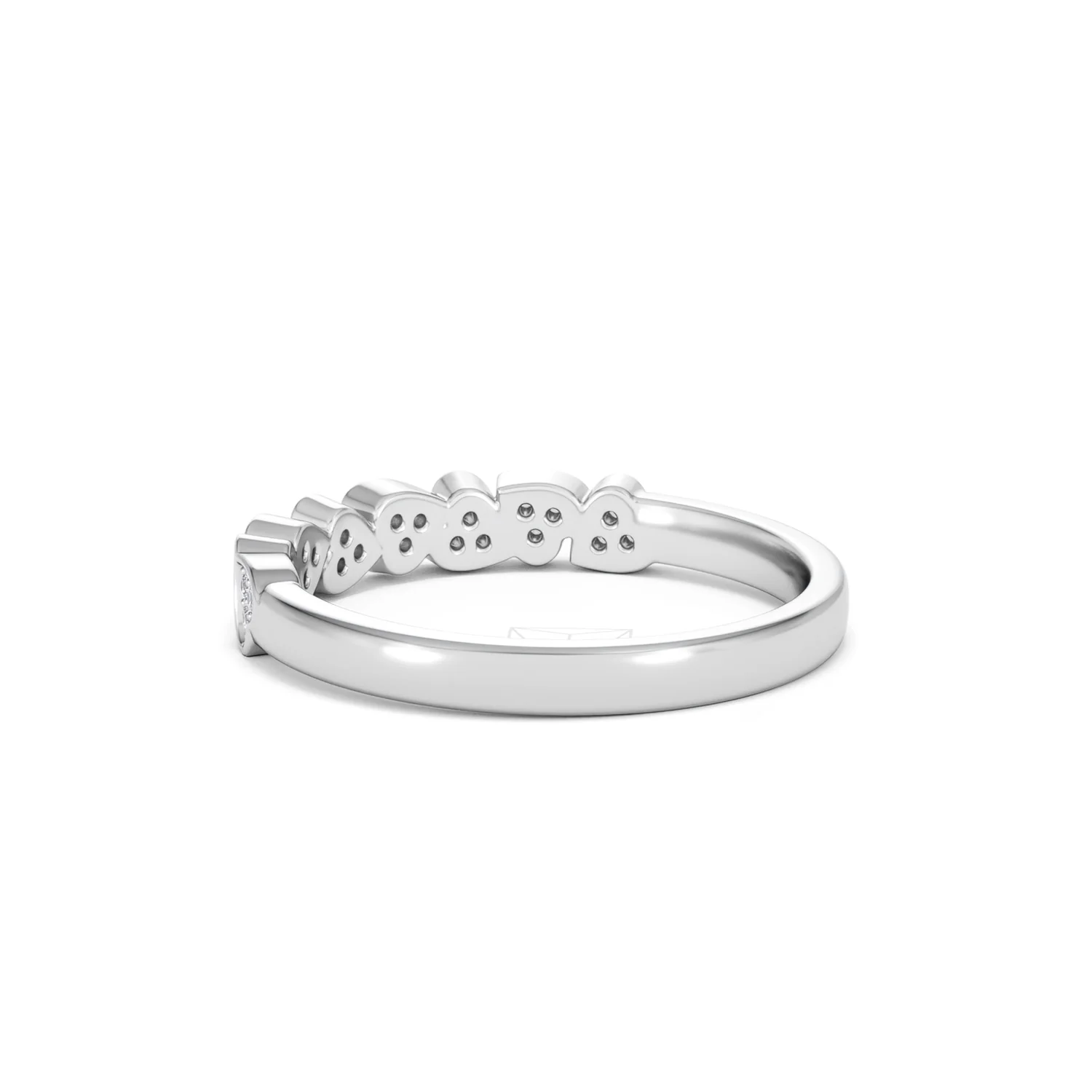 Heart Half Eternity Ring Lab Diamond 0.11ct in 925 SIlver - Image 60