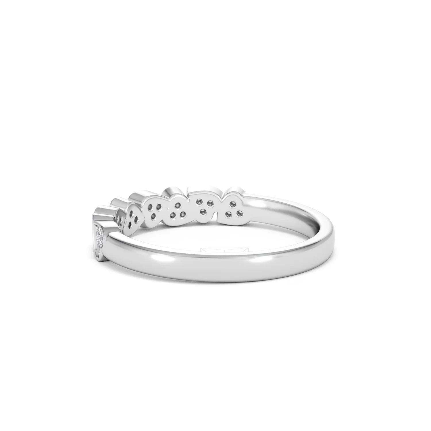 Heart Half Eternity Ring Lab Diamond 0.11ct in 925 SIlver - Image 61