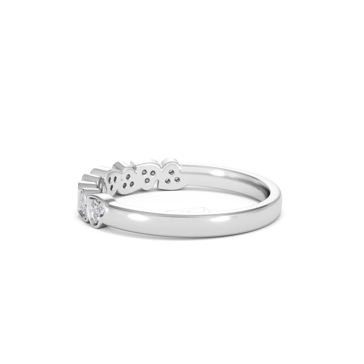 Heart Half Eternity Ring Lab Diamond 0.11ct in 925 SIlver - Image 65