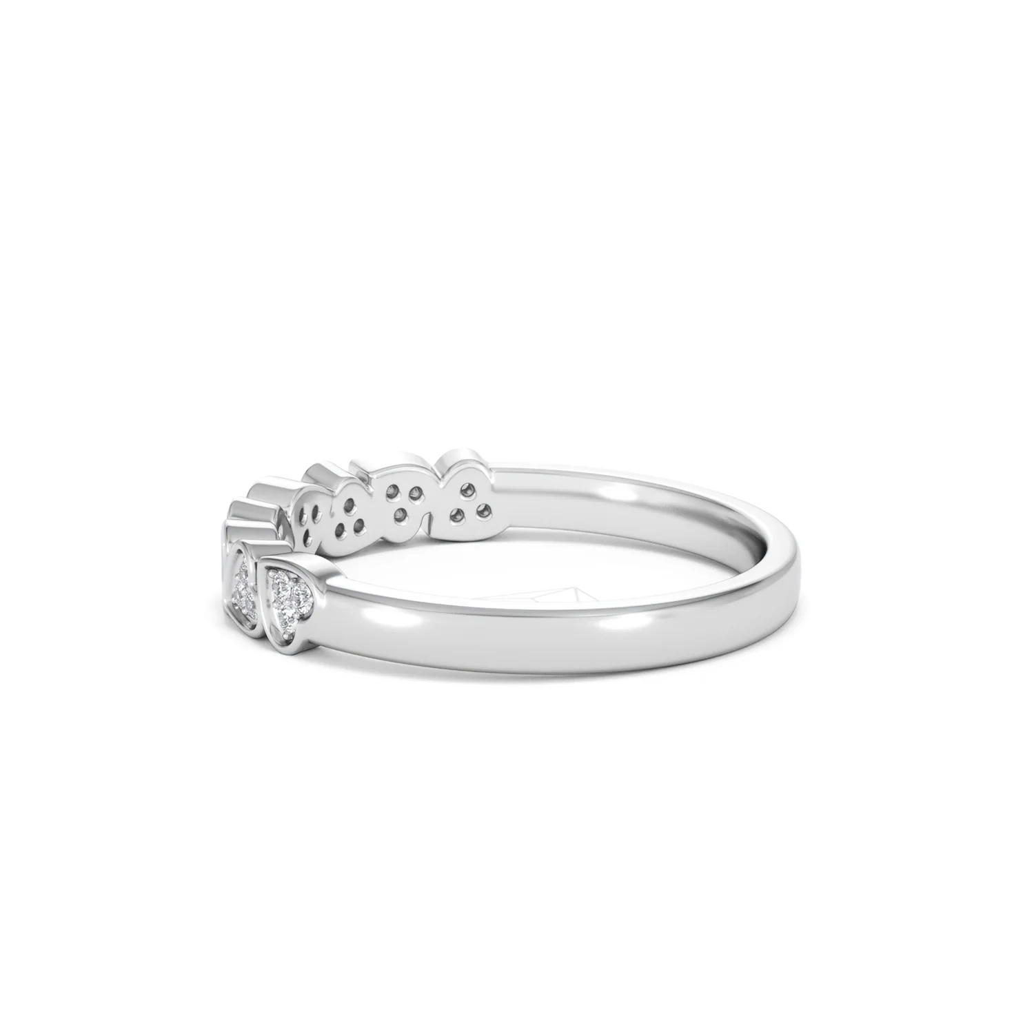 Heart Half Eternity Ring Lab Diamond 0.11ct in 925 SIlver - Image 66