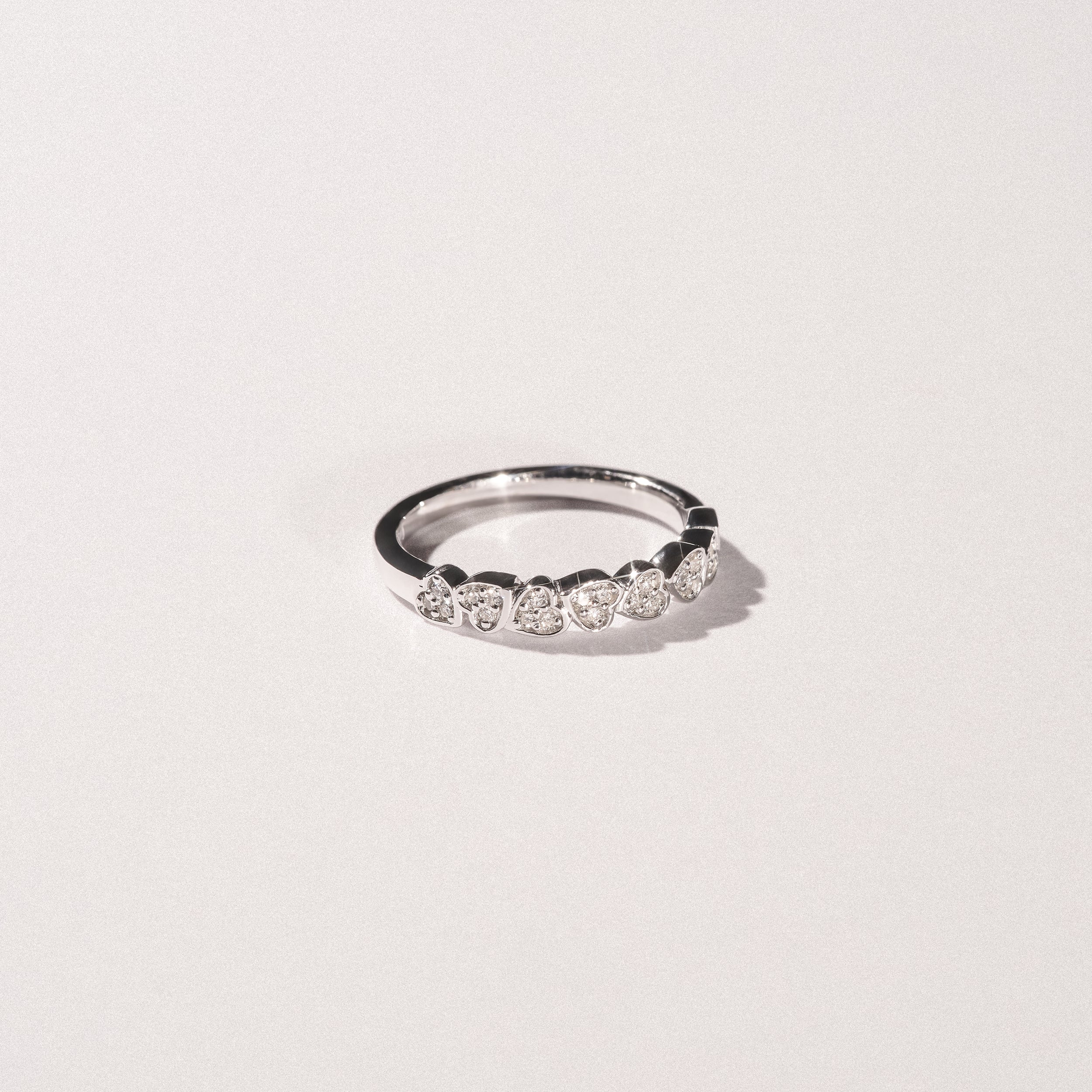 Heart Half Eternity Ring Lab Diamond 0.11ct in 925 SIlver - Image 8