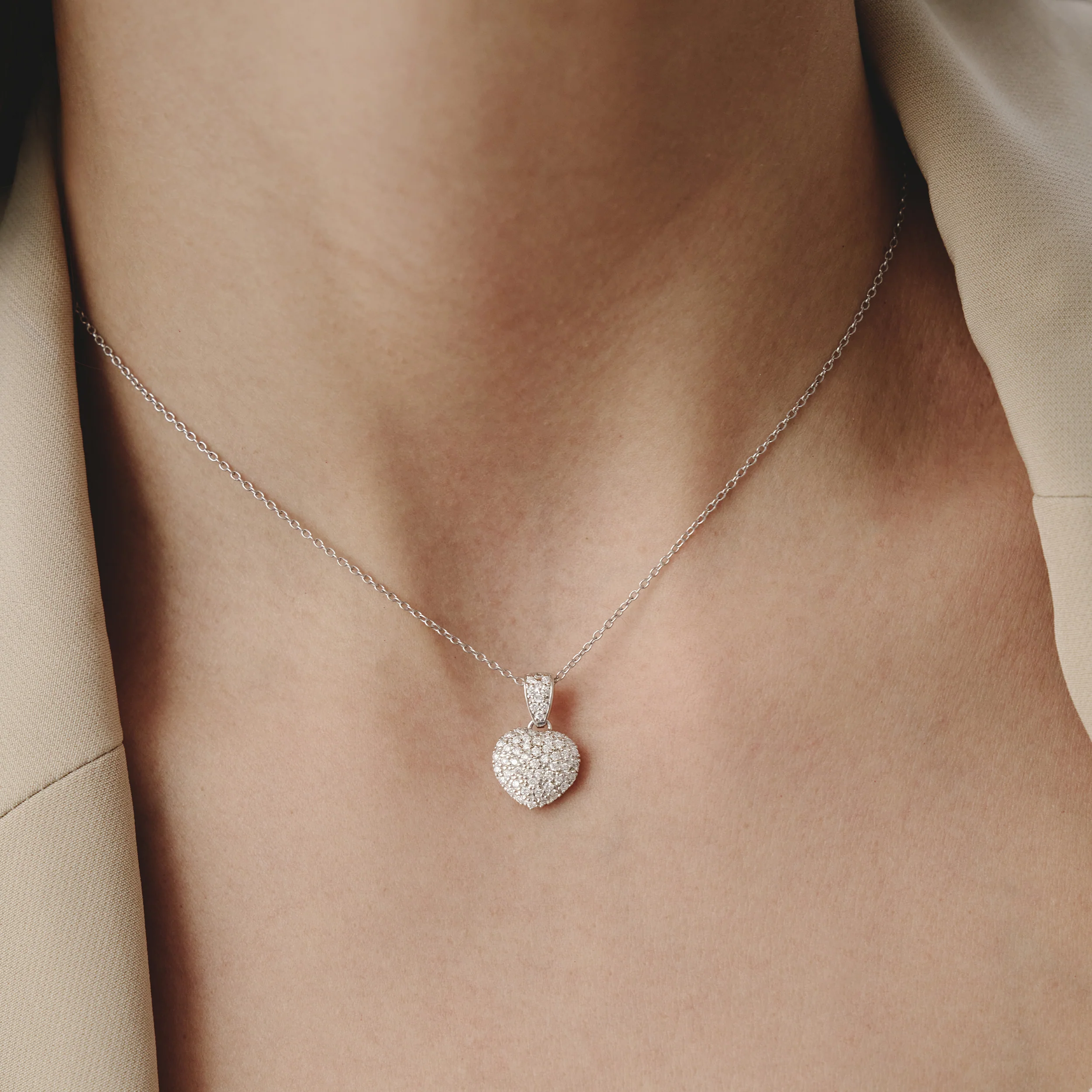 Heart Lab Diamond Necklace 0.50ct in 925 Silver - Image 2