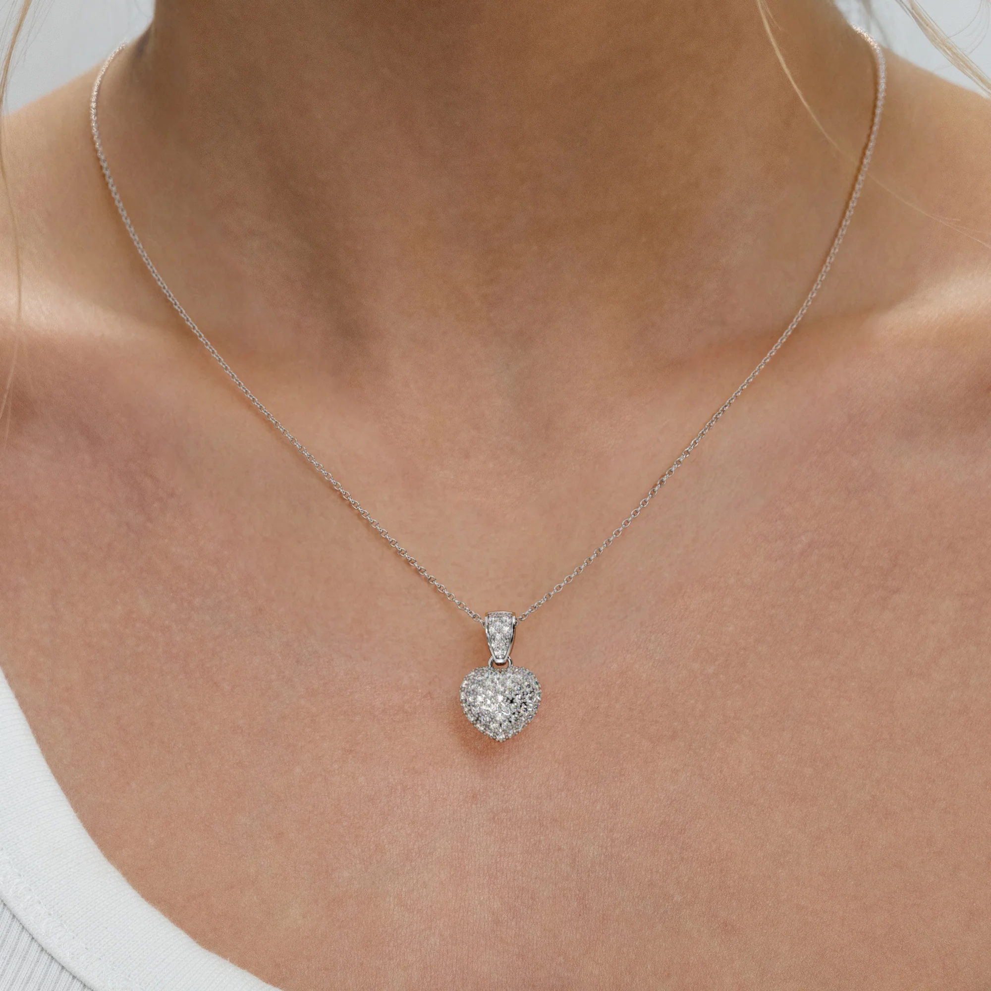 Heart Lab Diamond Necklace 0.50ct in 925 Silver - Image 4