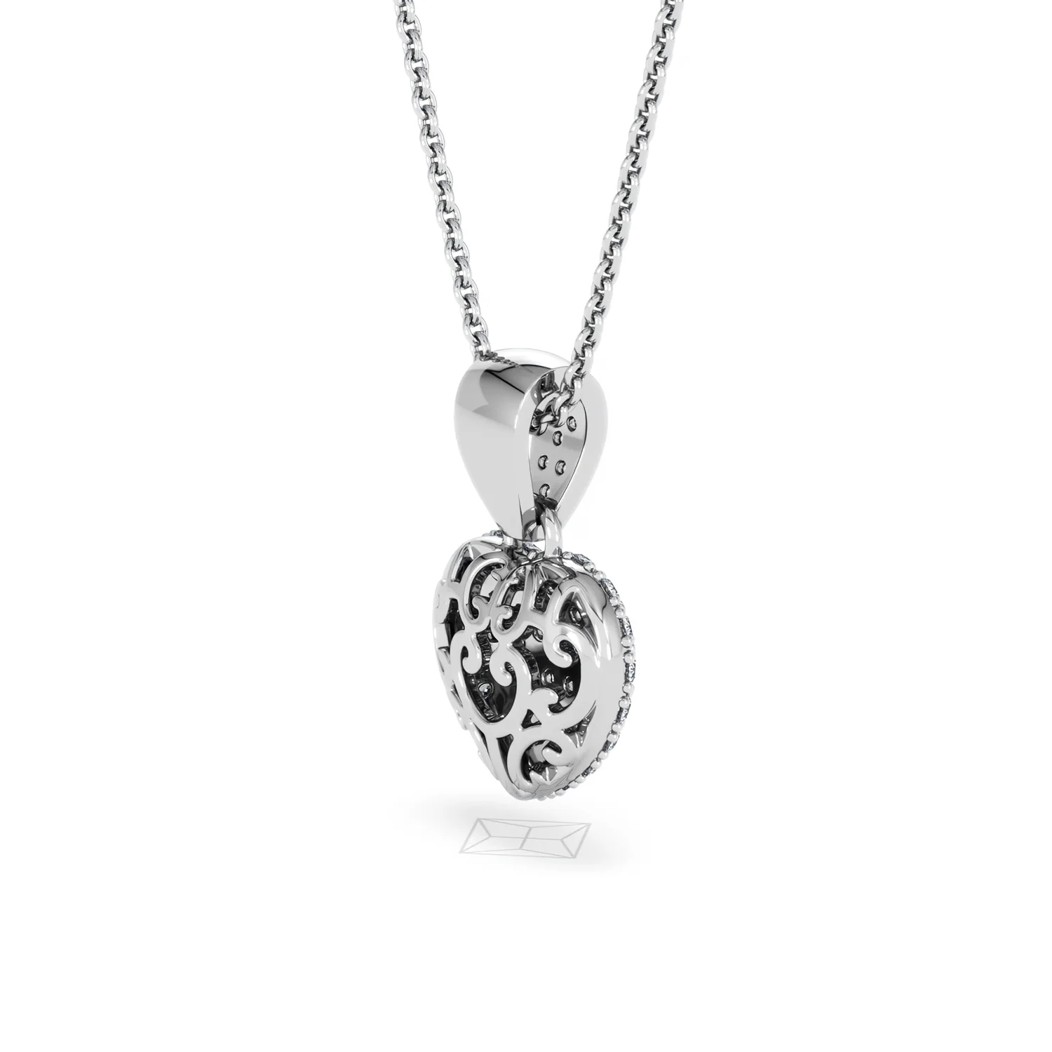 Heart Lab Diamond Necklace 0.50ct in 925 Silver - Image 40