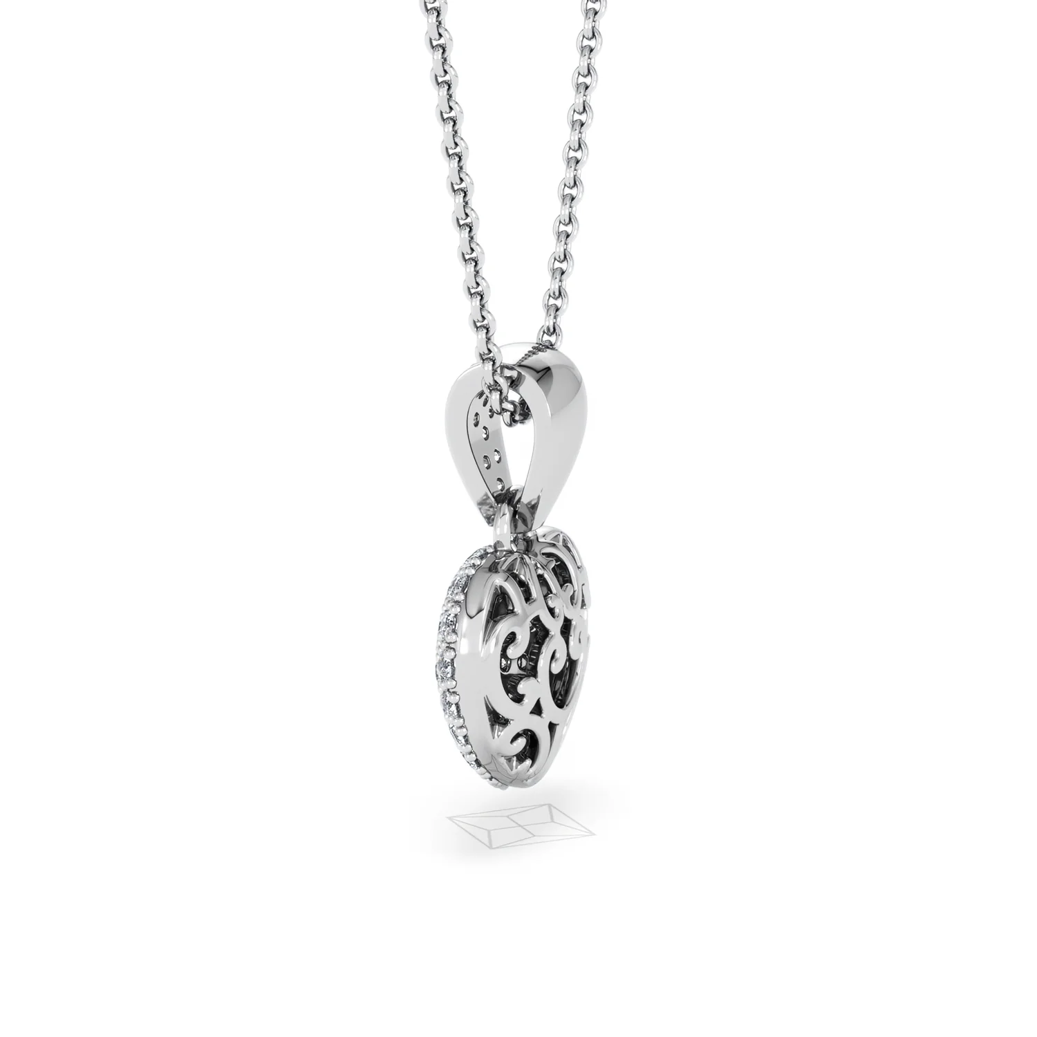 Heart Lab Diamond Necklace 0.50ct in 925 Silver - Image 67