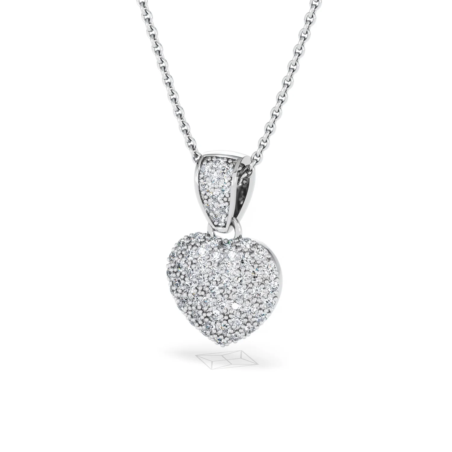 Heart Lab Diamond Necklace 0.50ct in 925 Silver - Image 86