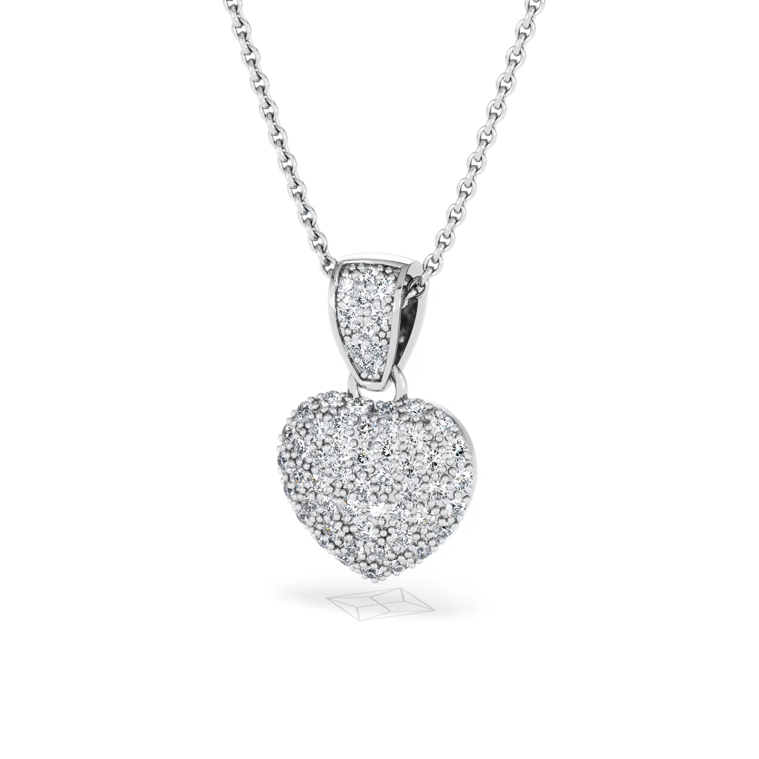 Heart Lab Diamond Necklace 0.50ct in 925 Silver - Image 87