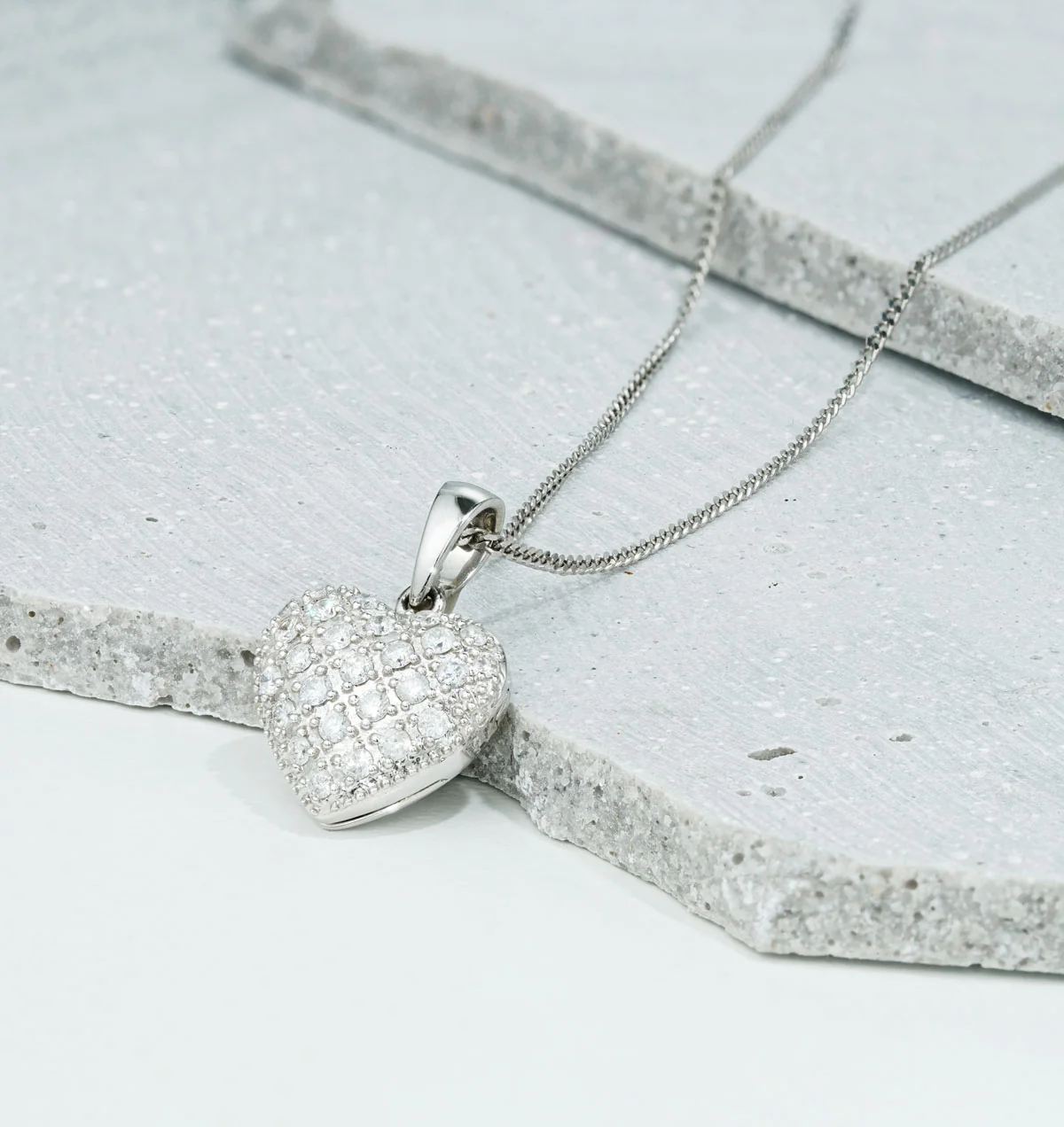 Heart Necklace Pendant Lab Diamond 0.50ct in 9K White Gold - Image 5