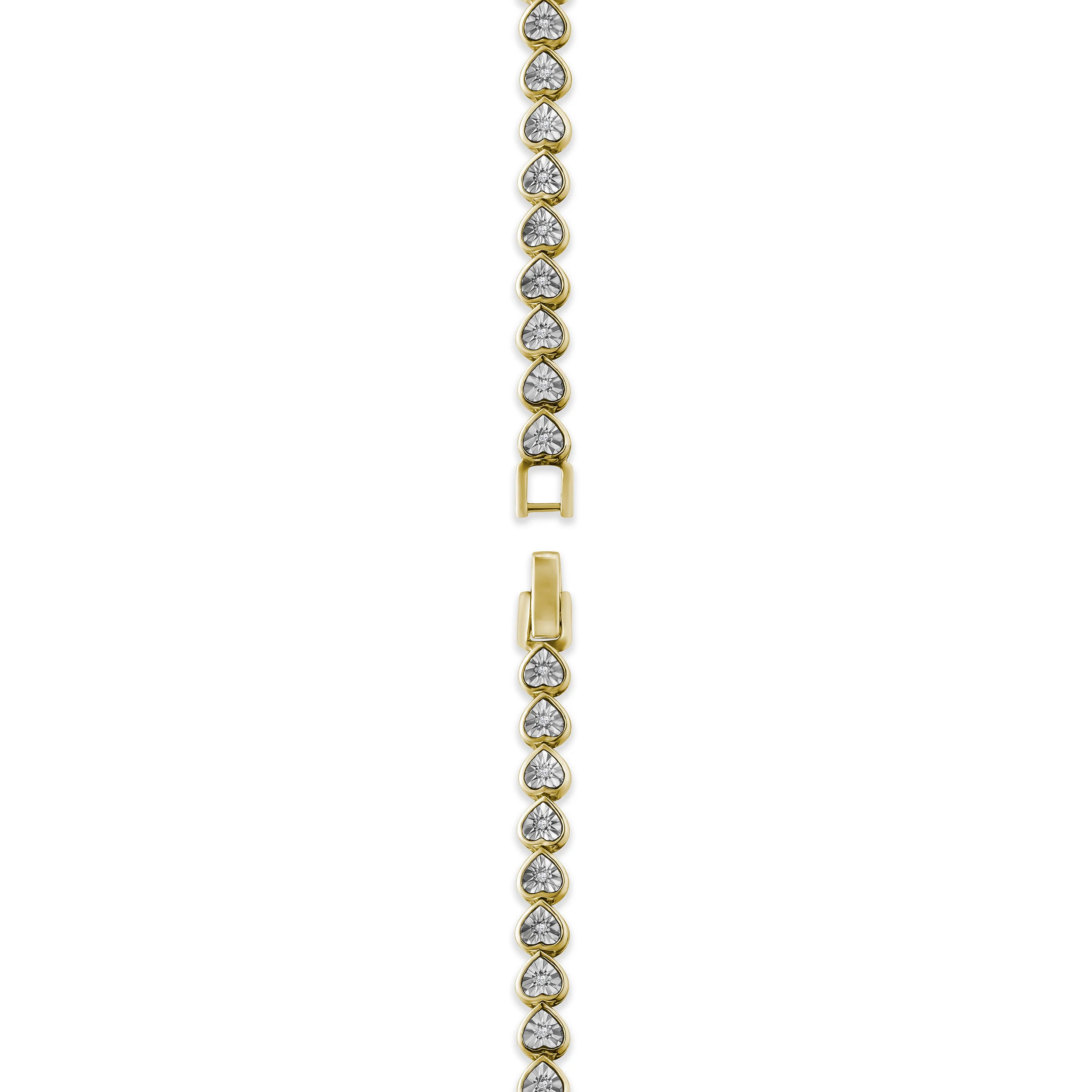 Heart Tennis Bracelet Lab Diamond 0.15ct in 18K Gold Vermeil - Image 5
