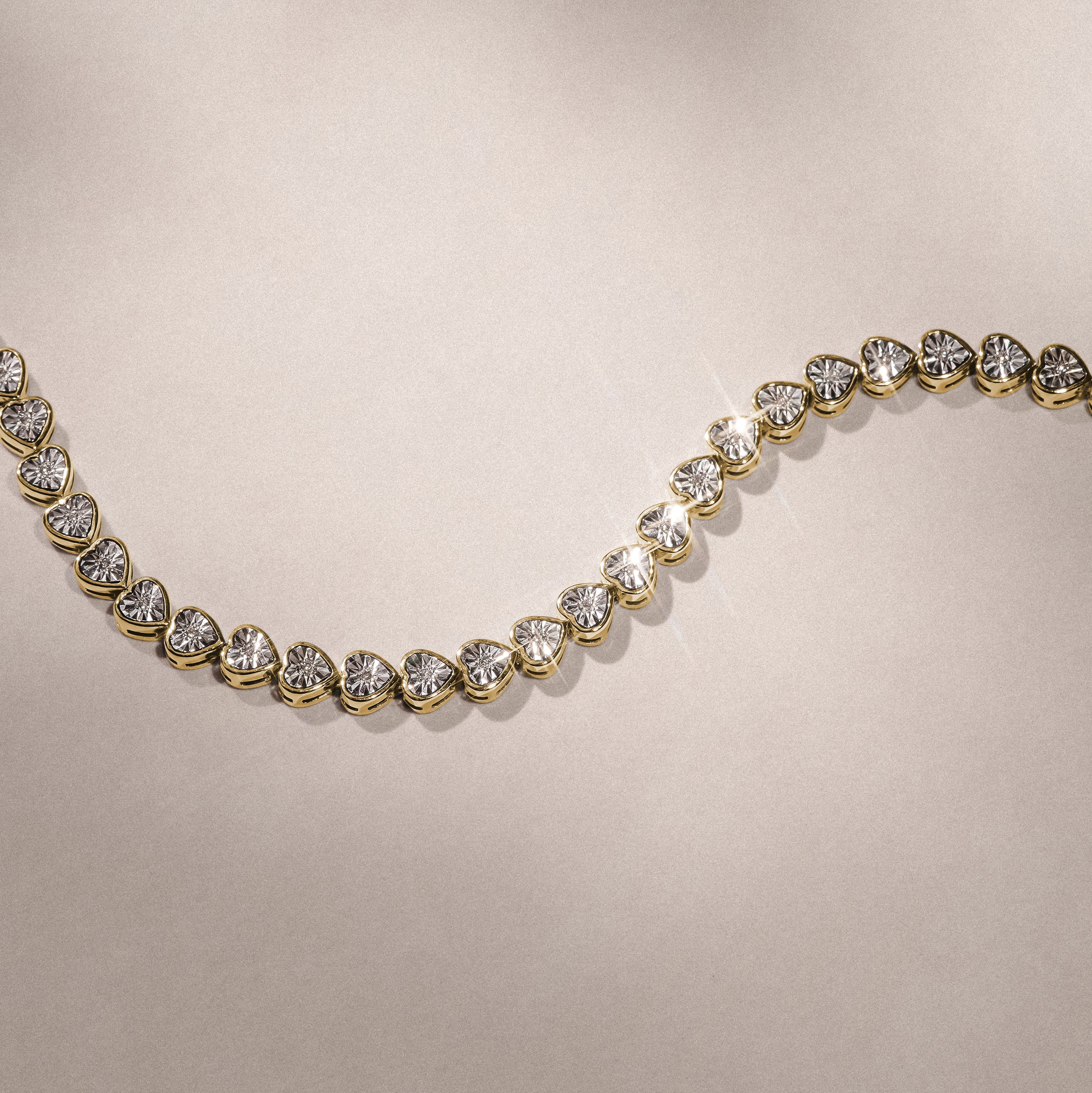 Heart Tennis Bracelet Lab Diamond 0.15ct in 18K Gold Vermeil - Image 7