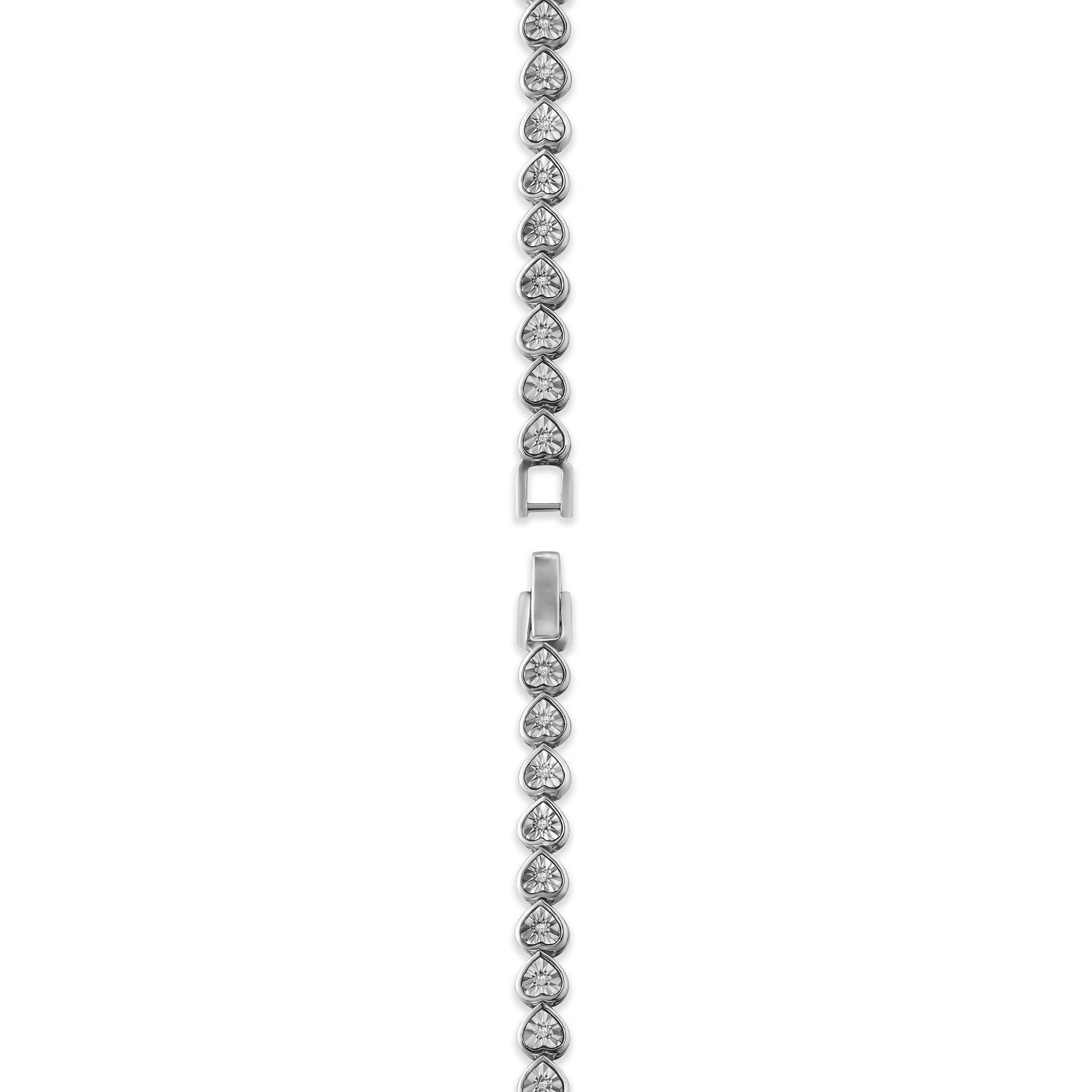 Heart Tennis Bracelet Lab Diamond 0.15ct in 925 Silver - Image 5
