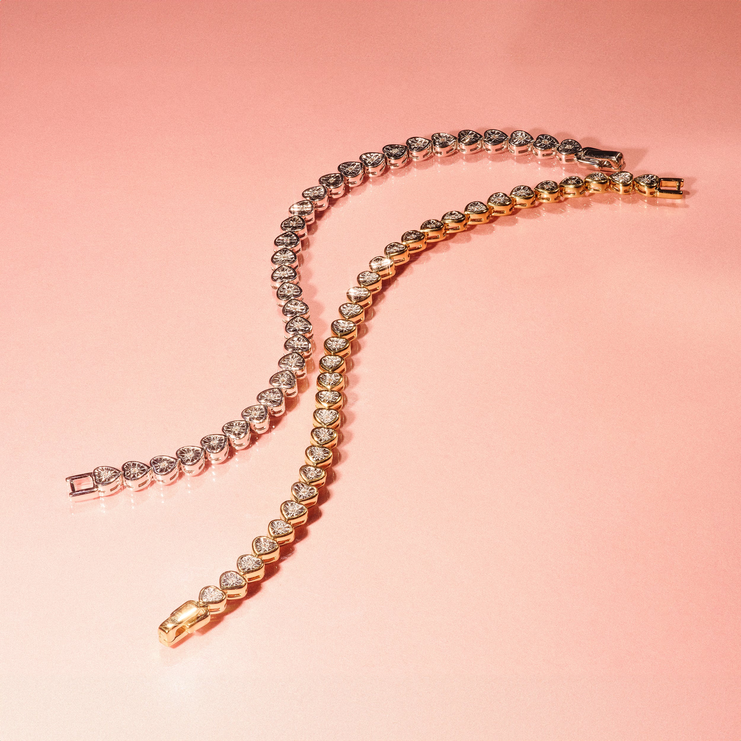 Heart Tennis Bracelet Lab Diamond 0.15ct in 925 Silver - Image 7