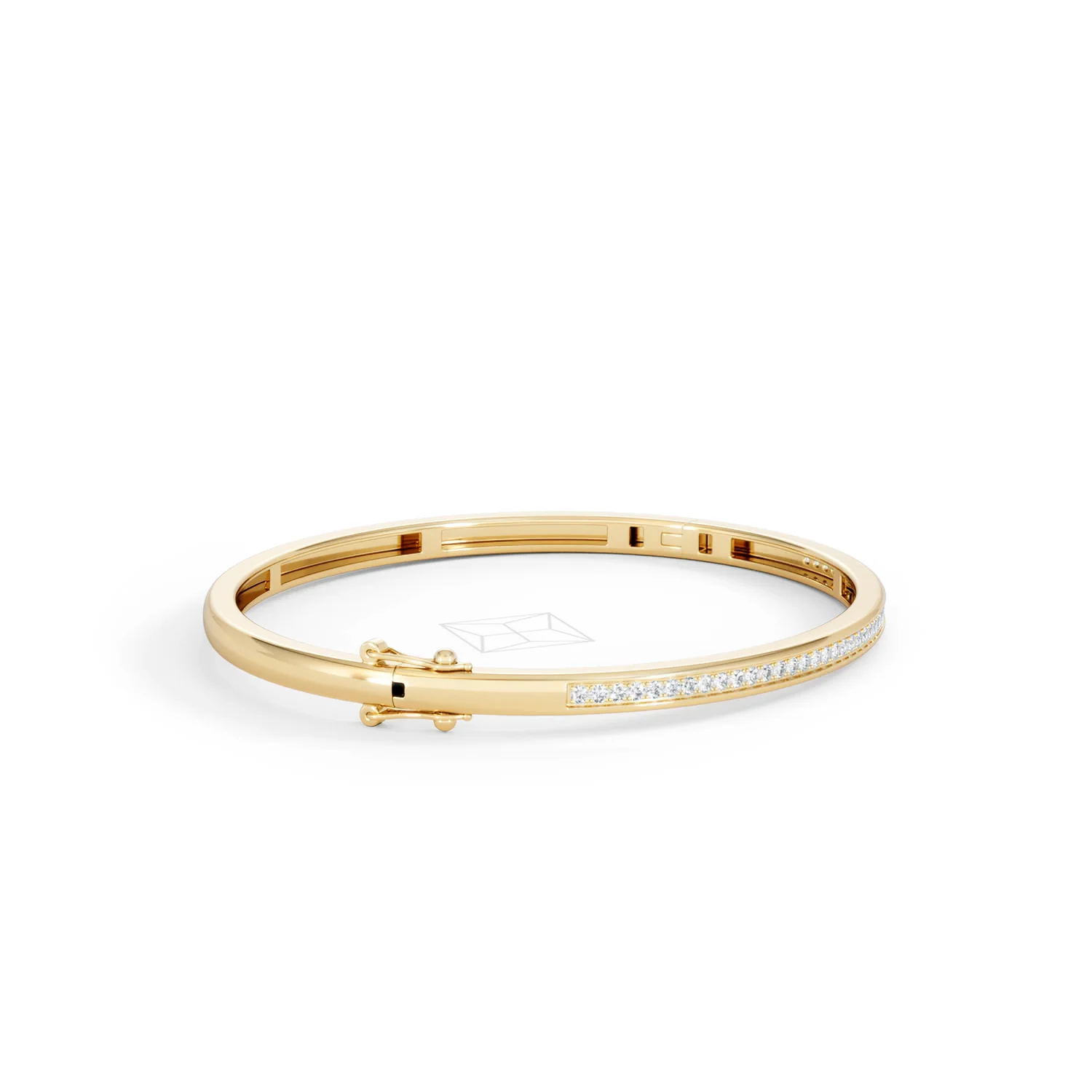 Heritage 0.50ct Round Cut Lab Diamond Bangle in 18K Gold Vermeil - Image 24