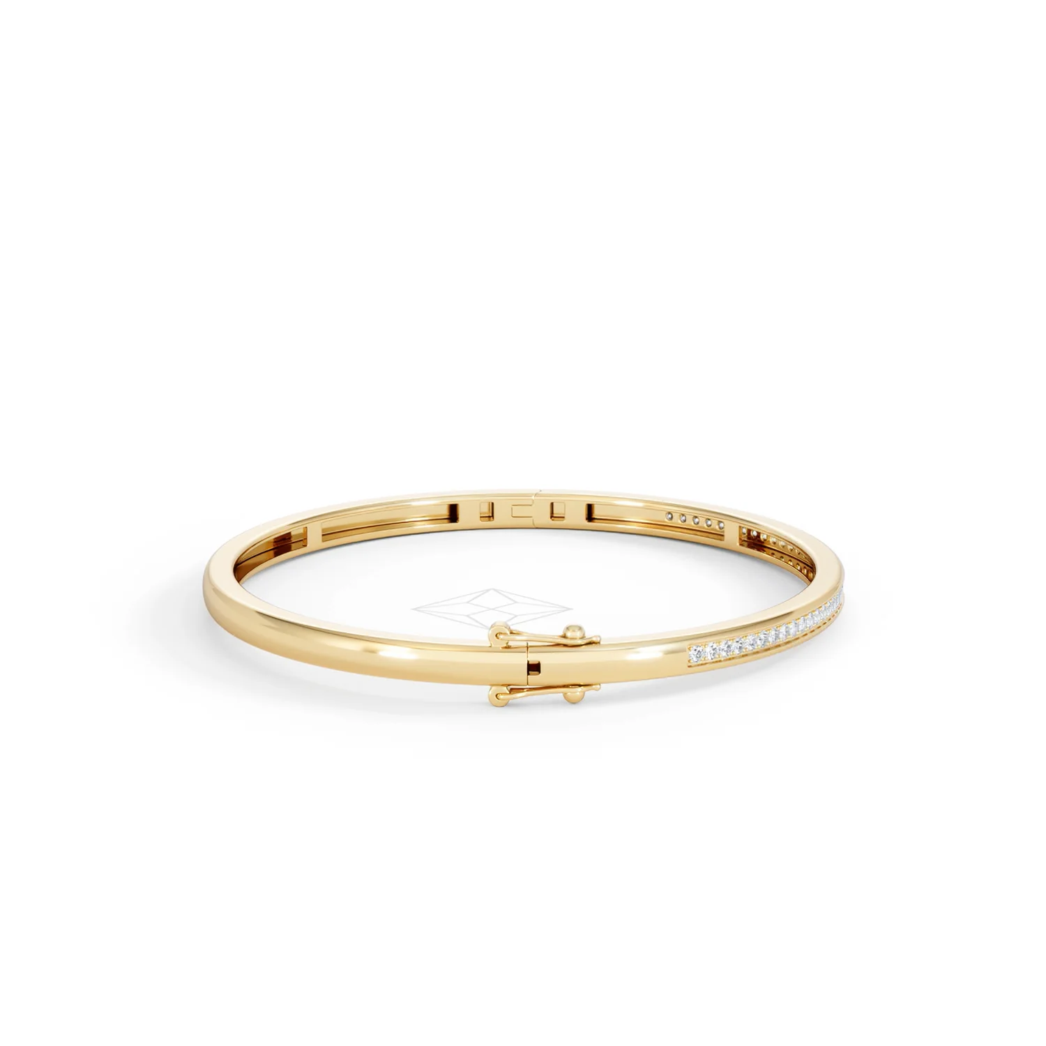 Heritage 0.50ct Round Cut Lab Diamond Bangle in 18K Gold Vermeil - Image 29