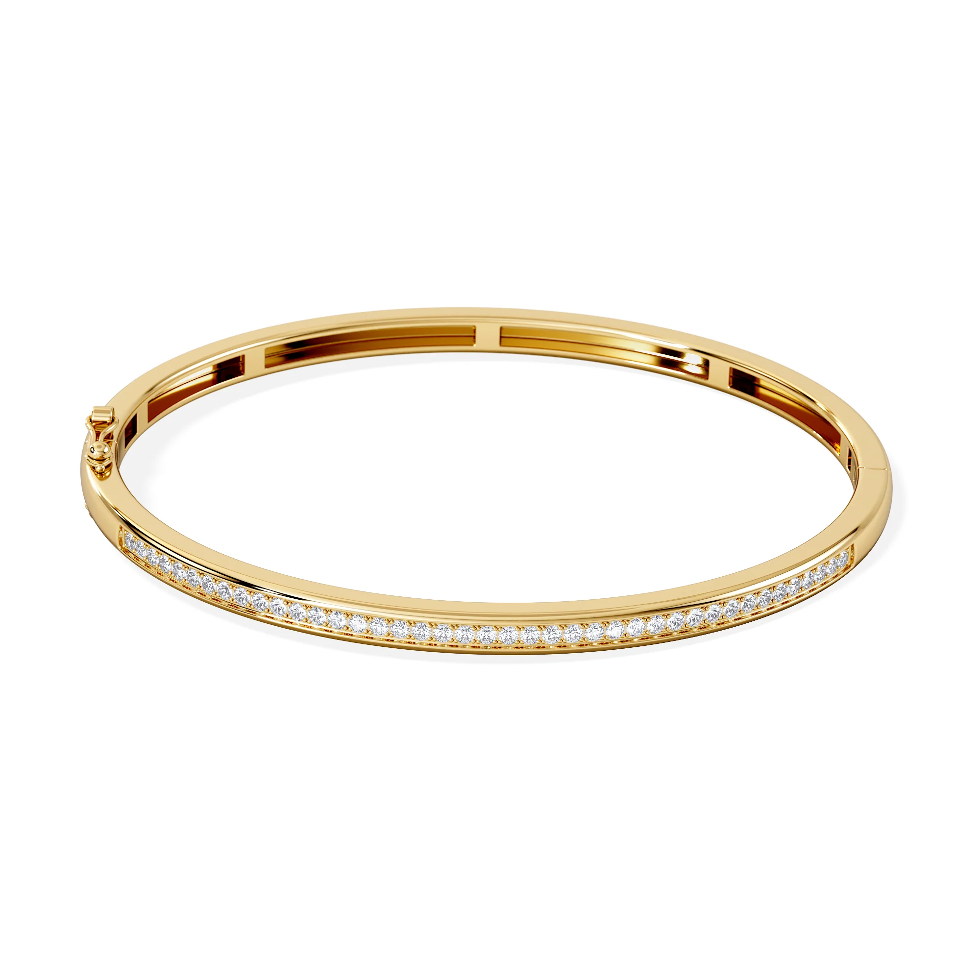 Heritage 0.50ct Round Cut Lab Diamond Bangle in 18K Gold Vermeil - Image 3