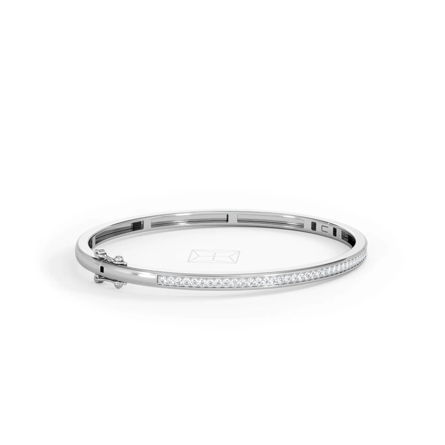 Heritage 0.50ct Round Cut Lab Diamond Bangle in Sterling Silver - Image 18