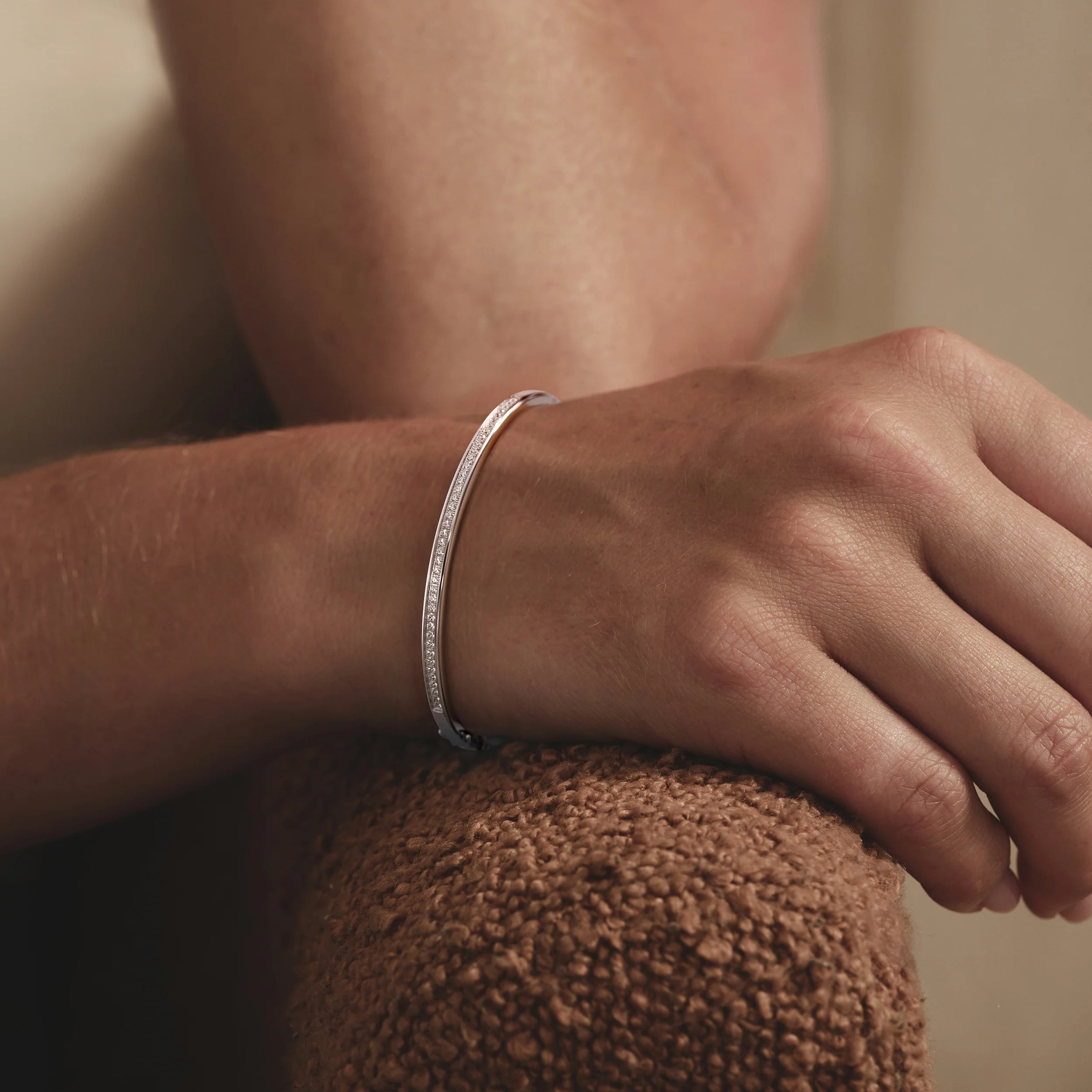 Heritage 0.50ct Round Cut Lab Diamond Bangle in Sterling Silver - Image 2