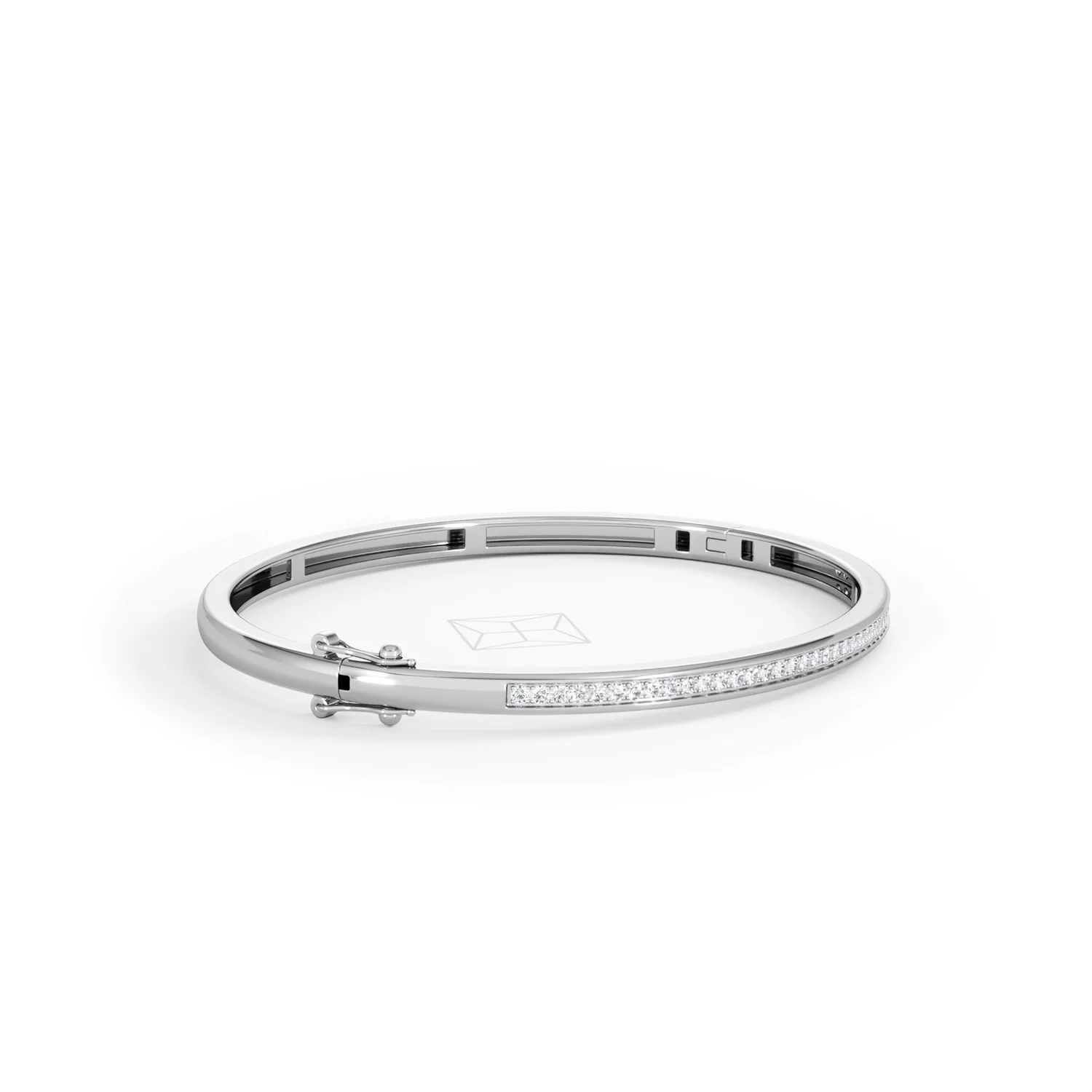 Heritage 0.50ct Round Cut Lab Diamond Bangle in Sterling Silver - Image 22