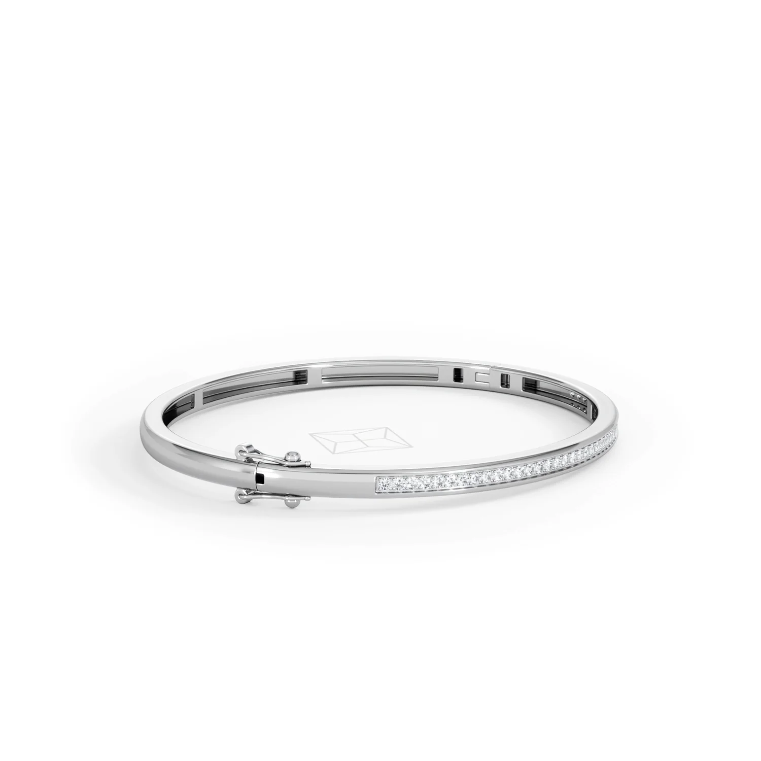 Heritage 0.50ct Round Cut Lab Diamond Bangle in Sterling Silver - Image 23