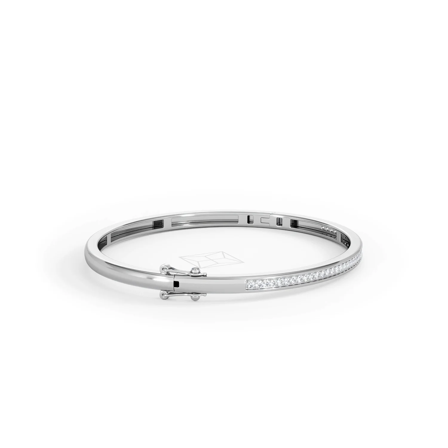 Heritage 0.50ct Round Cut Lab Diamond Bangle in Sterling Silver - Image 25