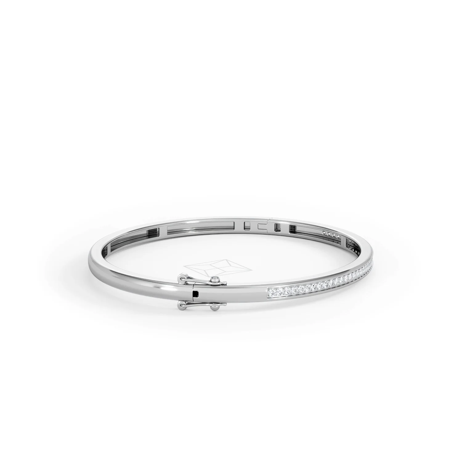 Heritage 0.50ct Round Cut Lab Diamond Bangle in Sterling Silver - Image 26
