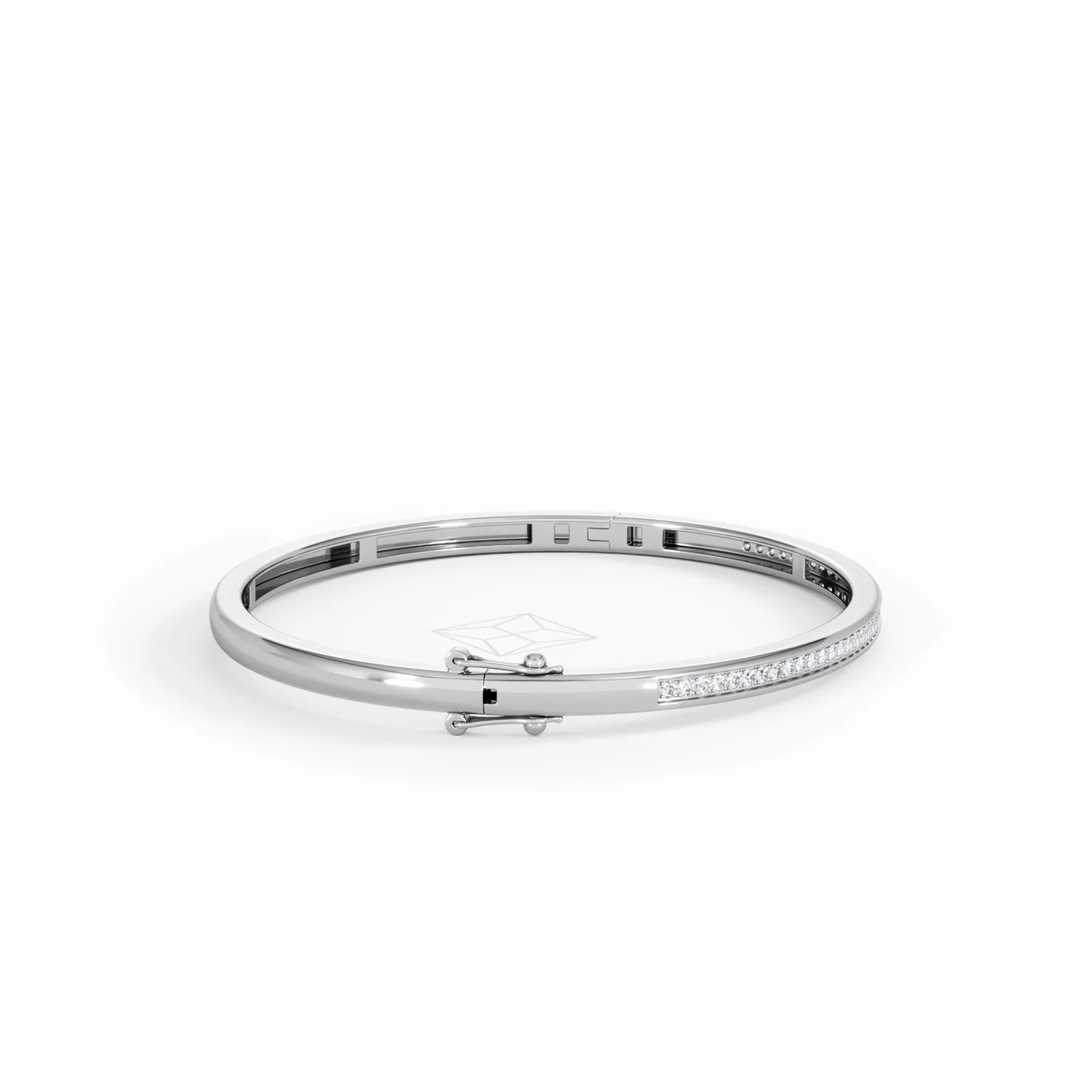 Heritage 0.50ct Round Cut Lab Diamond Bangle in Sterling Silver - Image 27