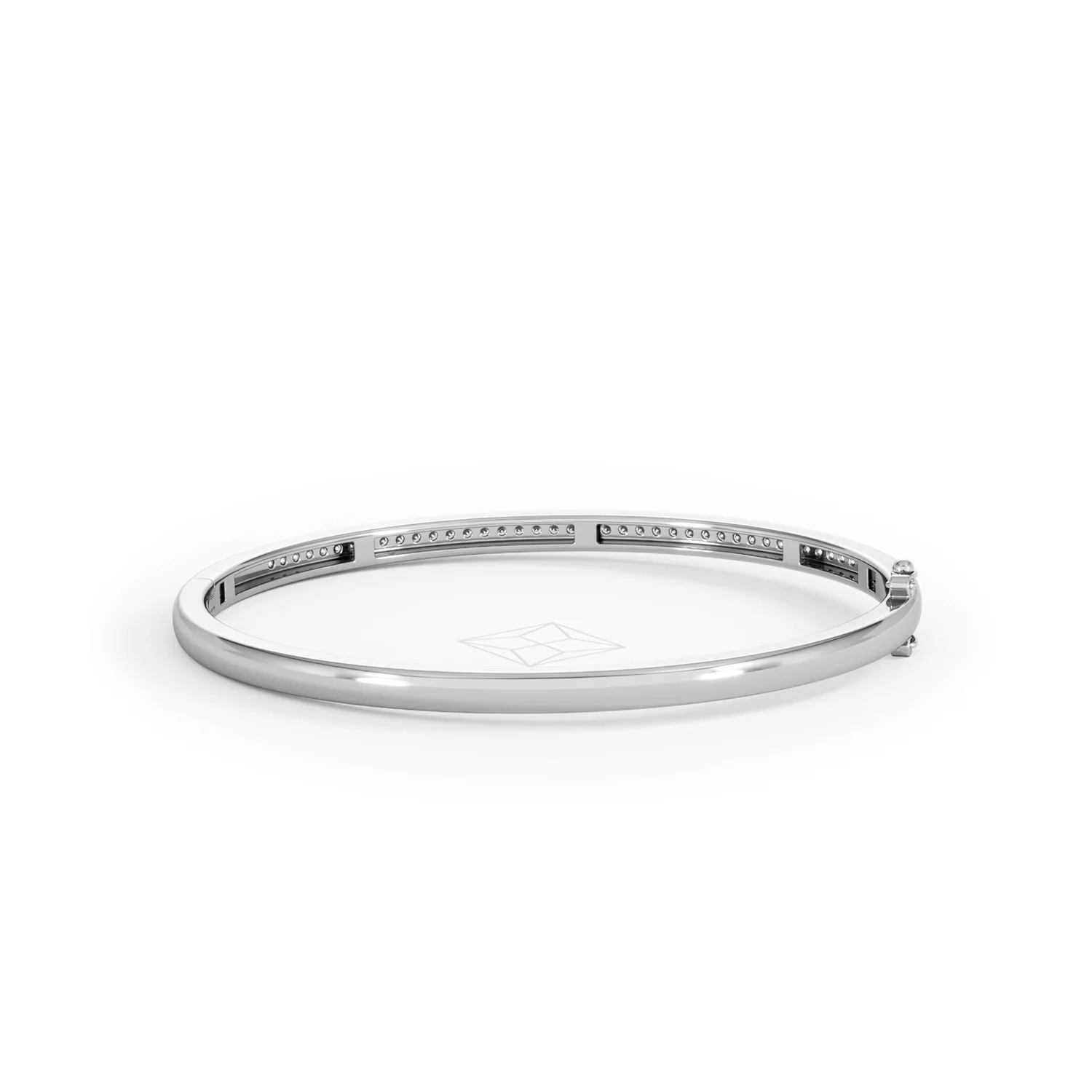 Heritage 0.50ct Round Cut Lab Diamond Bangle in Sterling Silver - Image 47