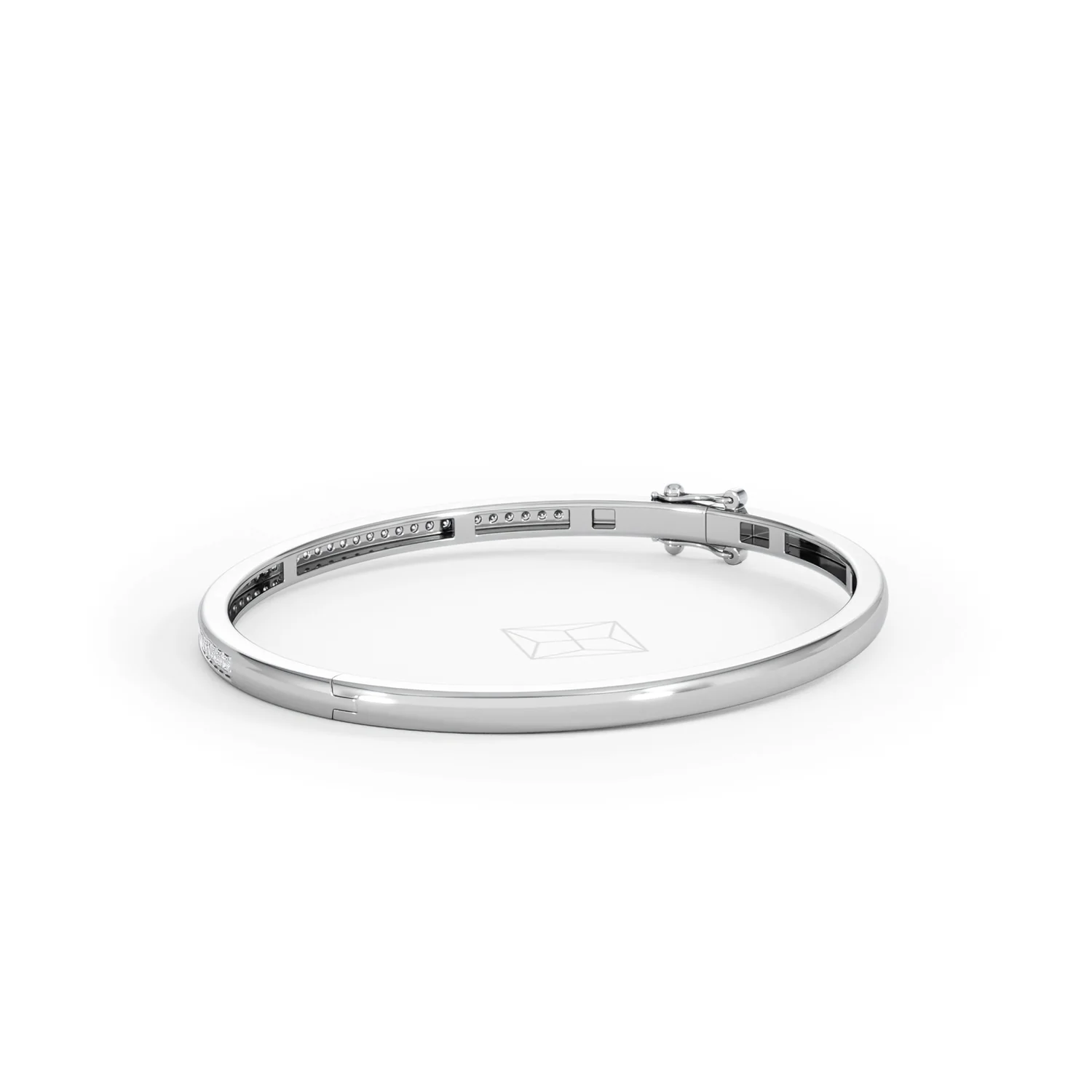 Heritage 0.50ct Round Cut Lab Diamond Bangle in Sterling Silver - Image 62