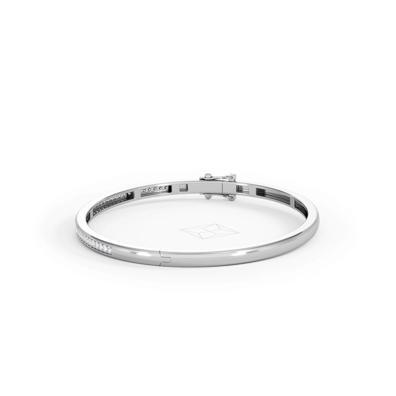 Heritage 0.50ct Round Cut Lab Diamond Bangle in Sterling Silver - Image 66